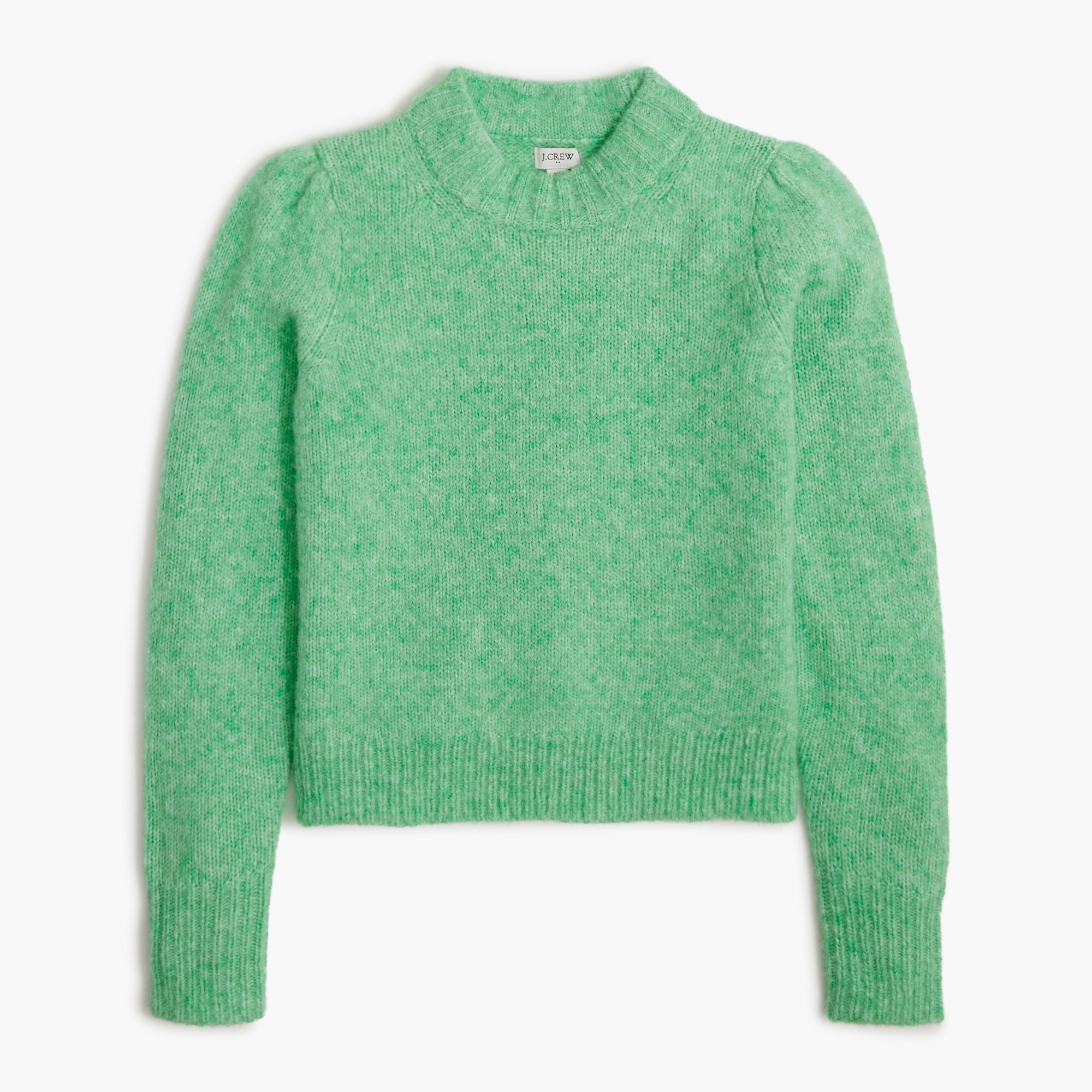 Fuzzy puff-sleeve sweater