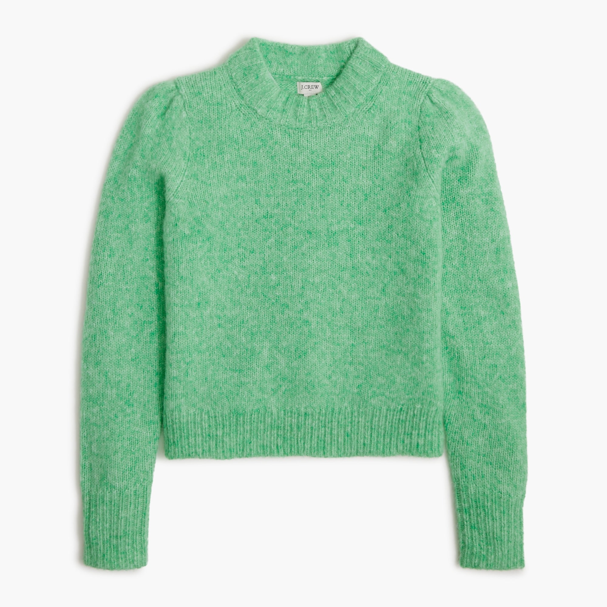 Fuzzy puff-sleeve sweater