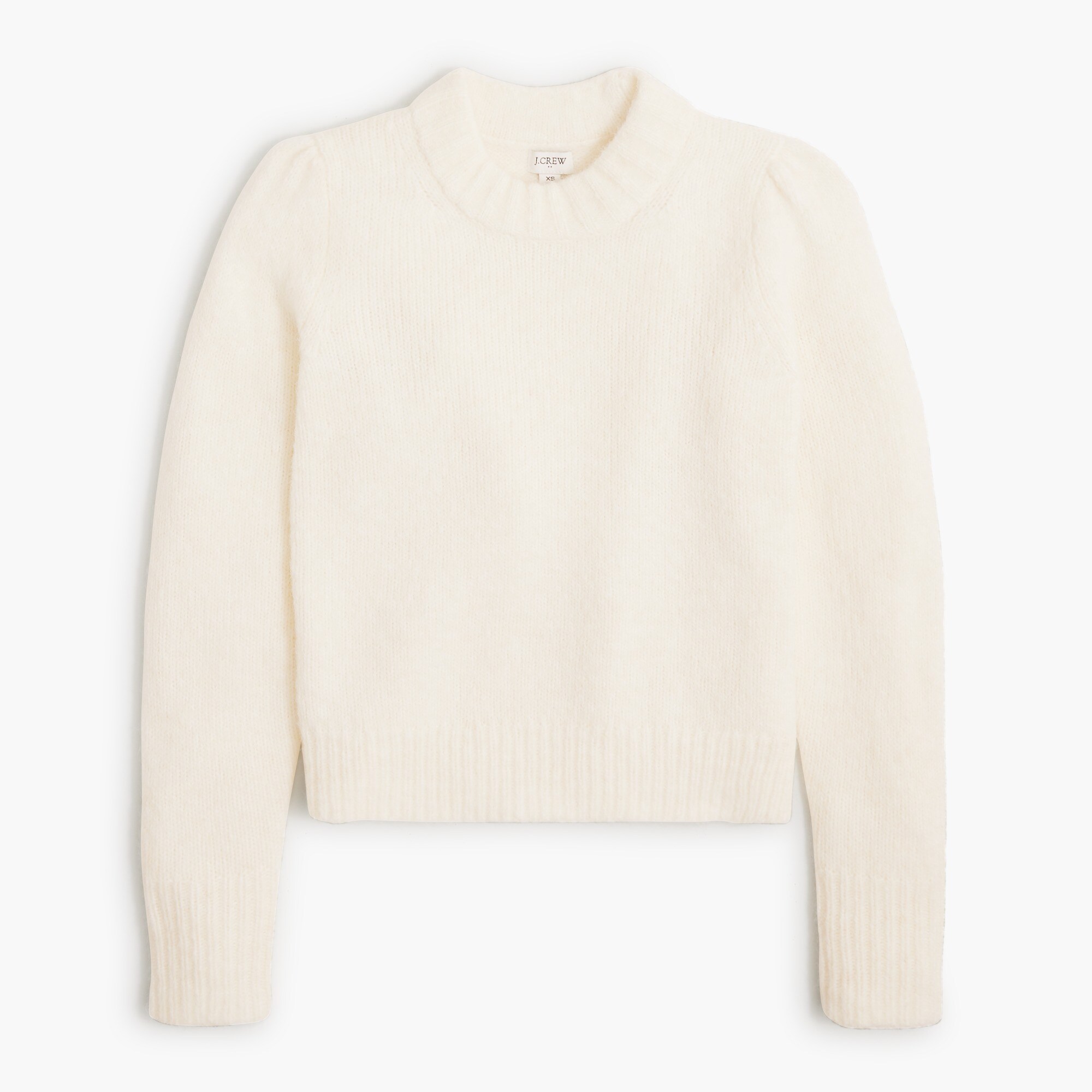 Fuzzy puff-sleeve sweater