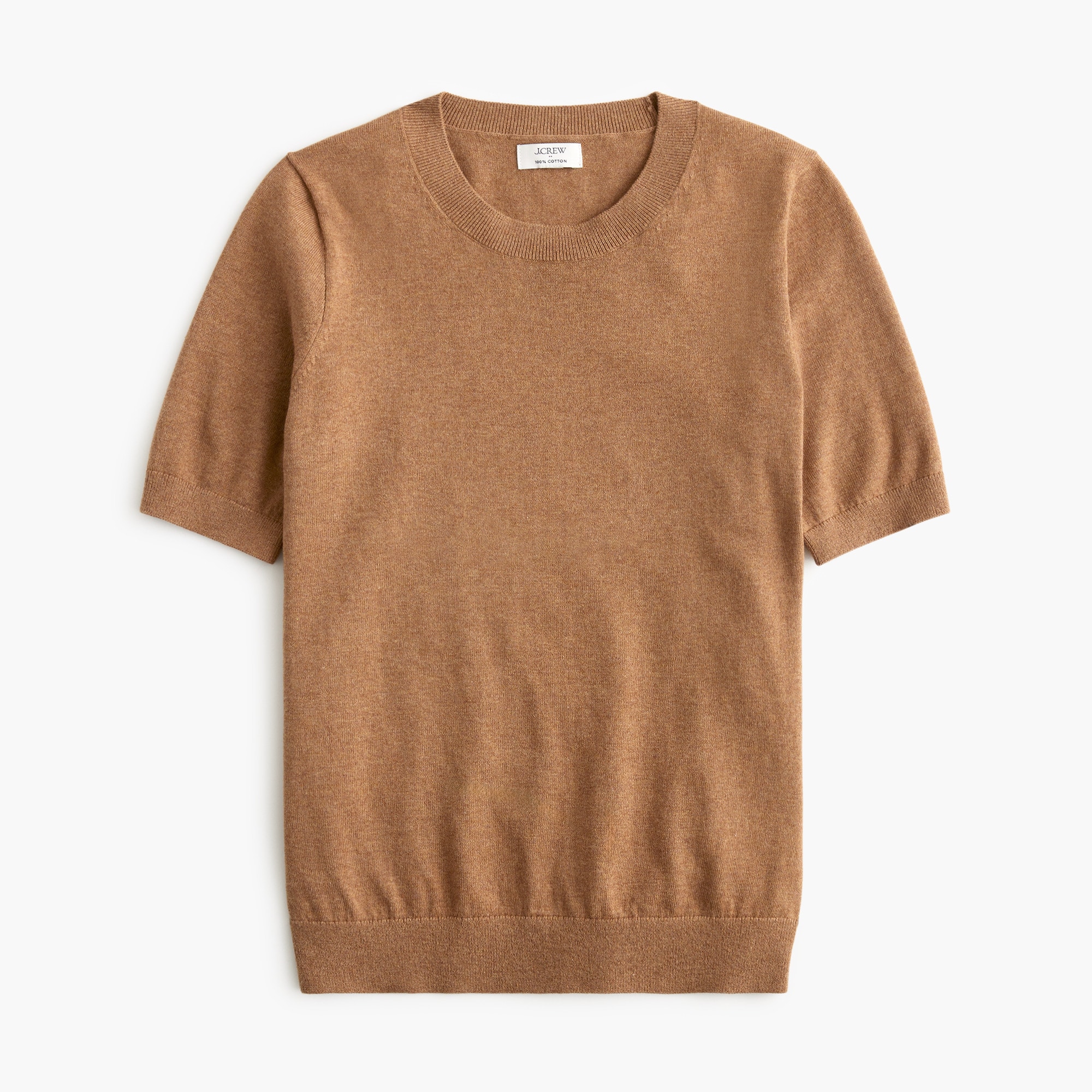  Short-sleeve cotton crewneck sweater