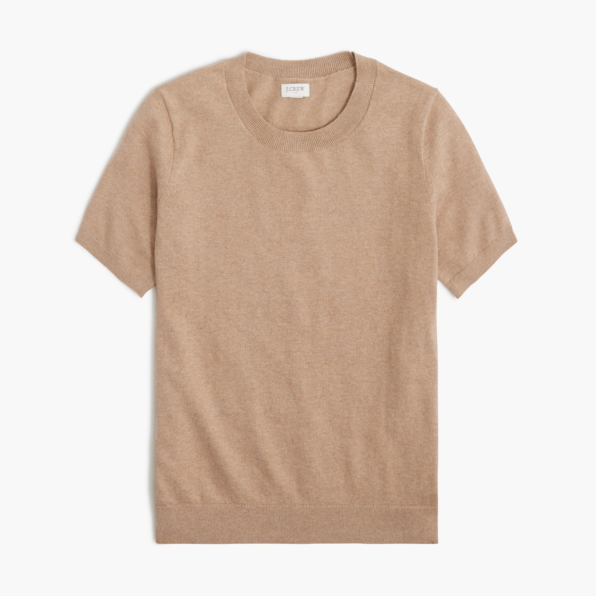  Short-sleeve cotton crewneck sweater