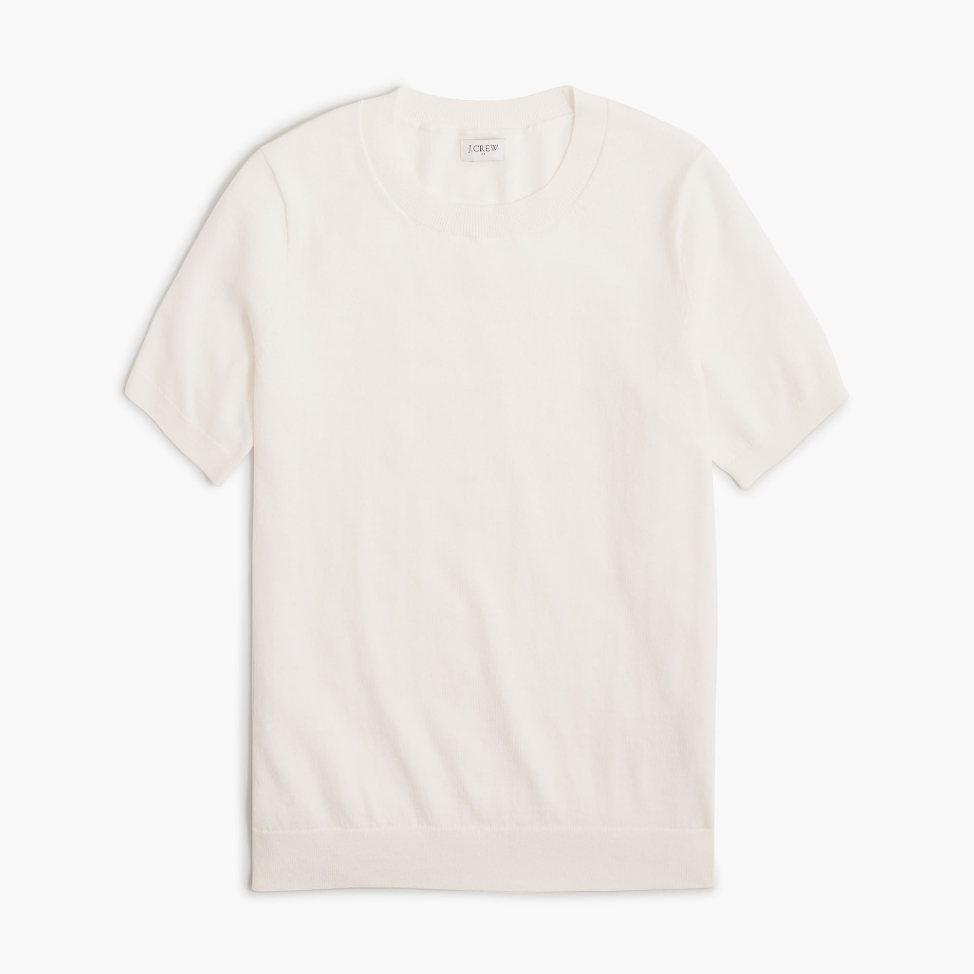  Short-sleeve cotton crewneck sweater