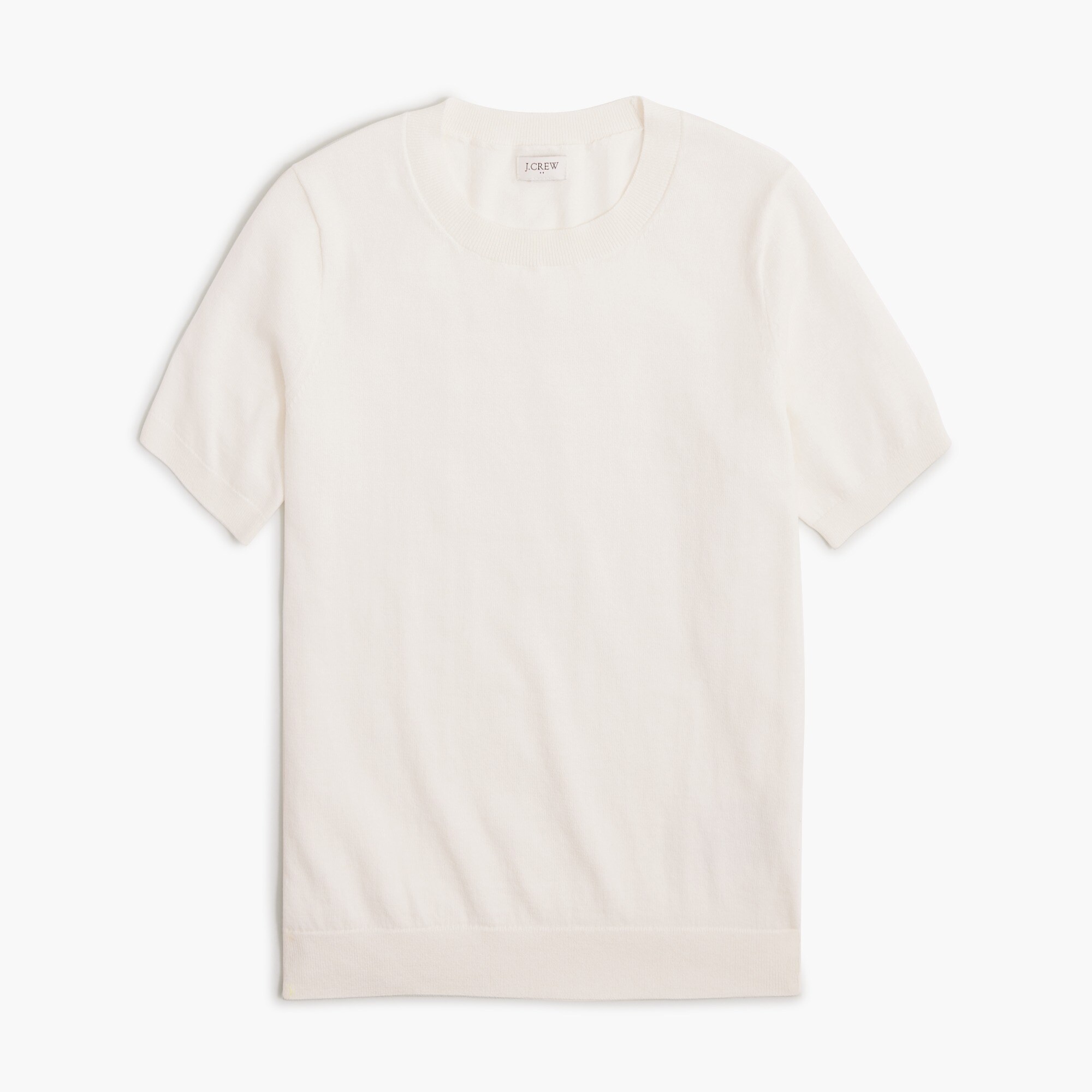 Short-sleeve cotton crewneck sweater