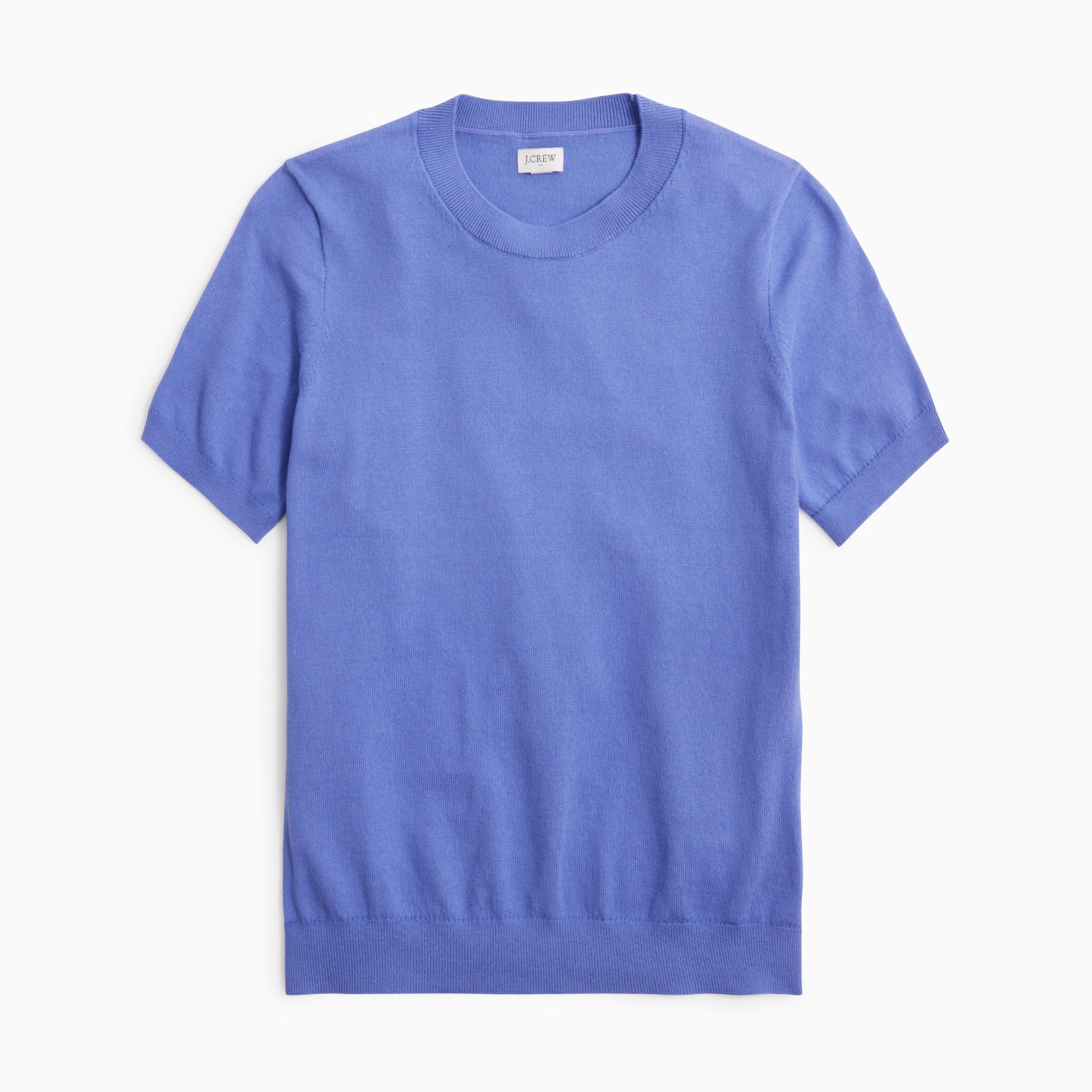 Short-sleeve cotton crewneck sweater