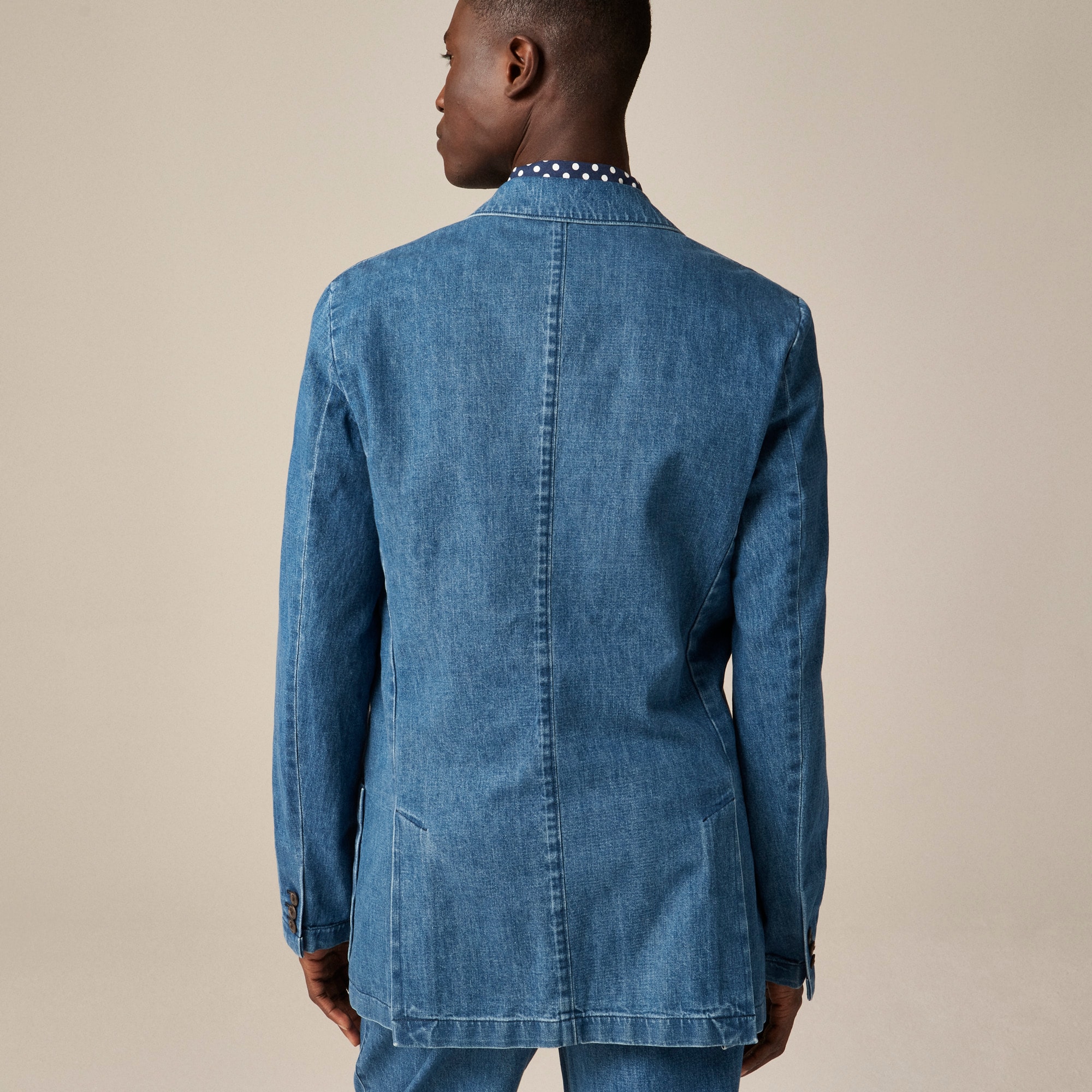 Relaxed-fit suit jacket in Japanese denim