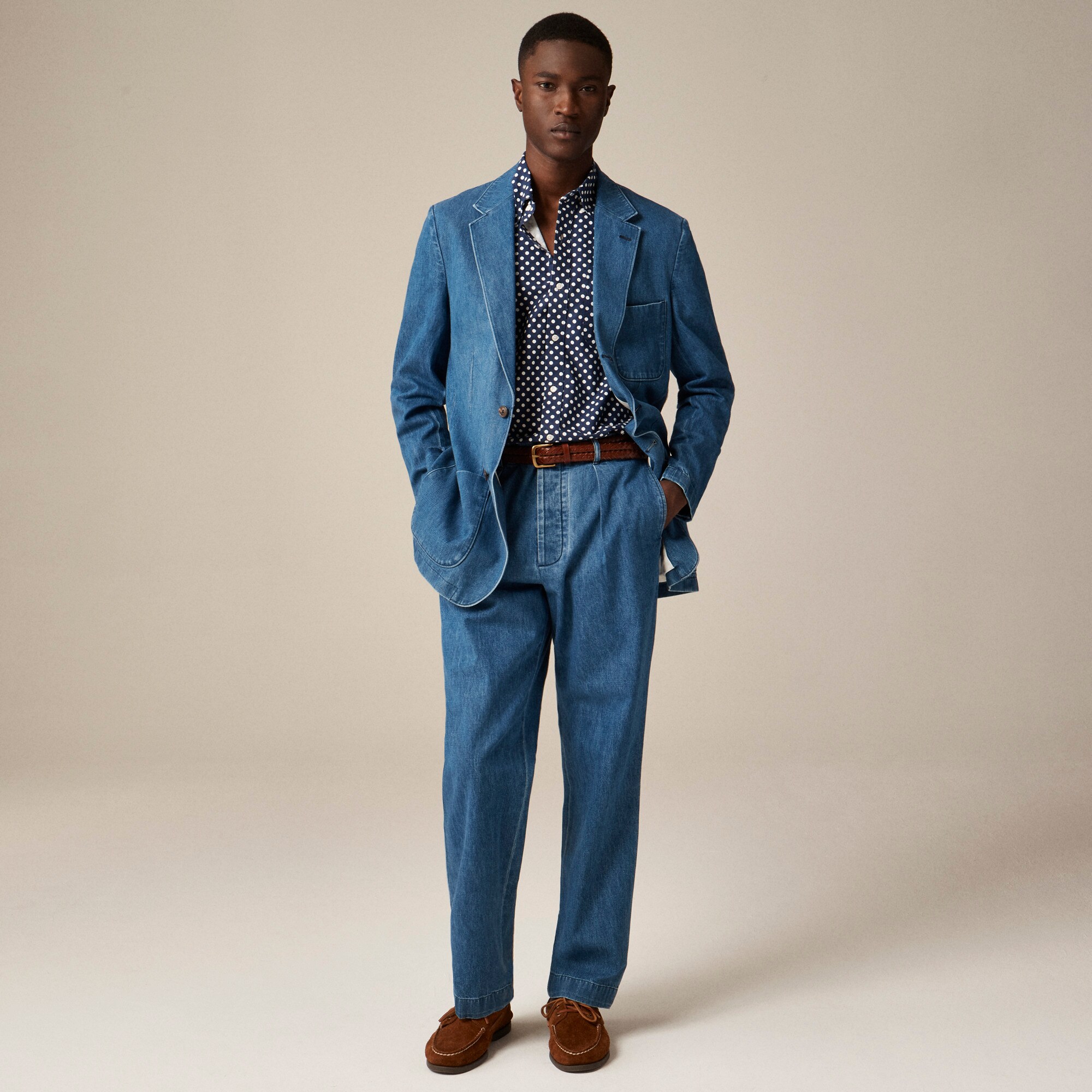  Relaxed-fit suit jacket in Japanese denim