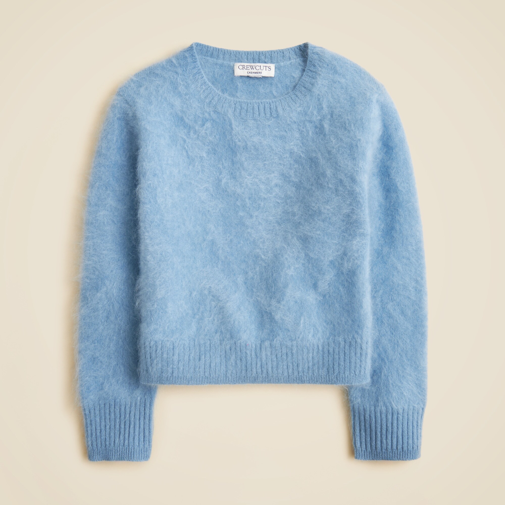 girls Girls' brushed cashmere crewneck sweater