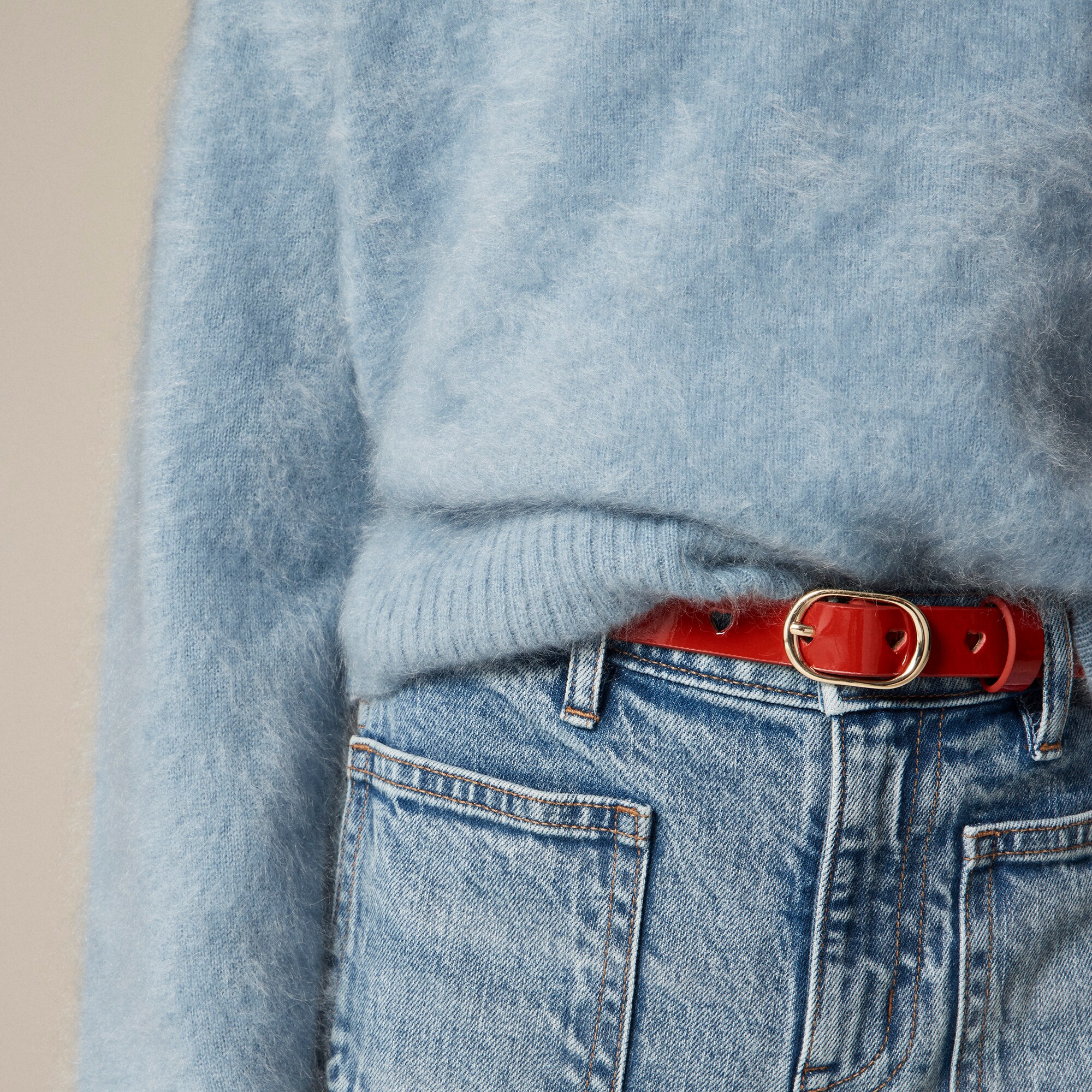 Girls' brushed cashmere crewneck sweater