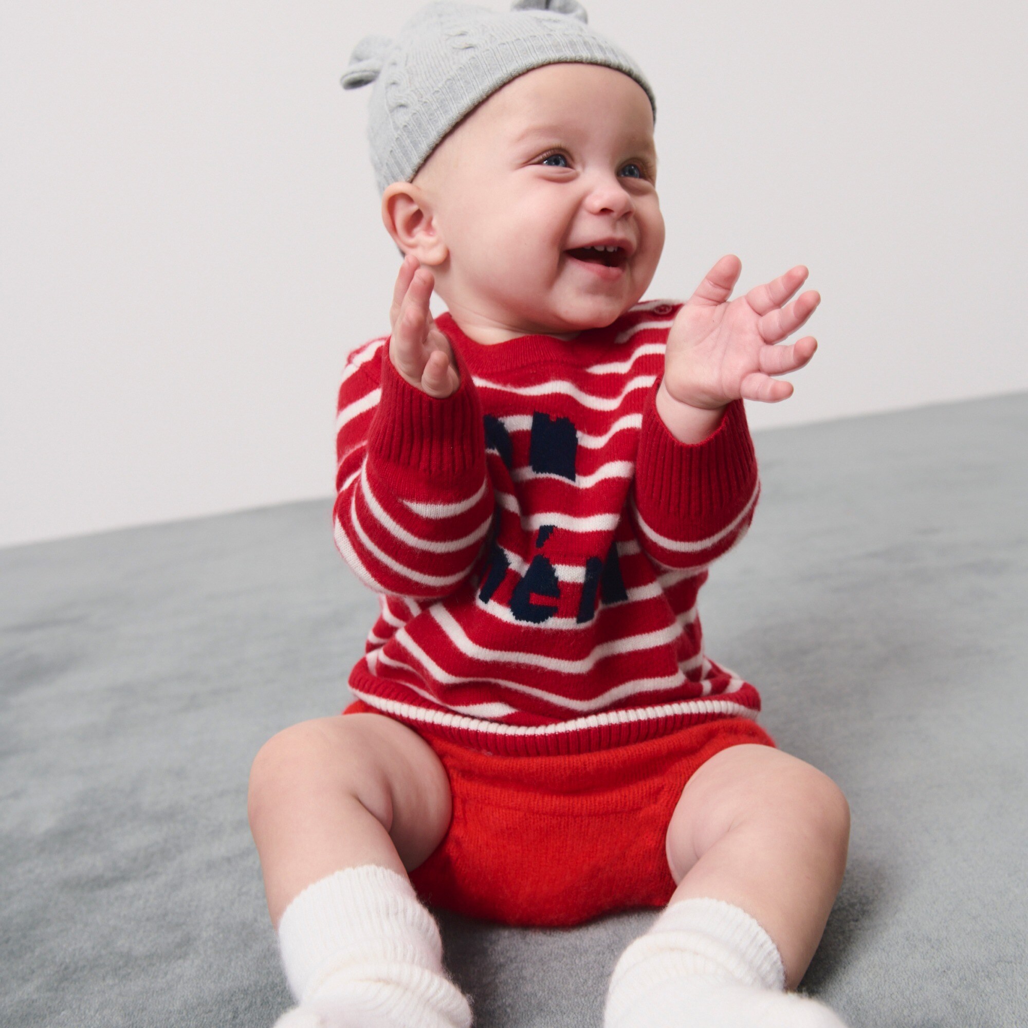 Limited-edition baby cashmere "mon cheri" crewneck sweater