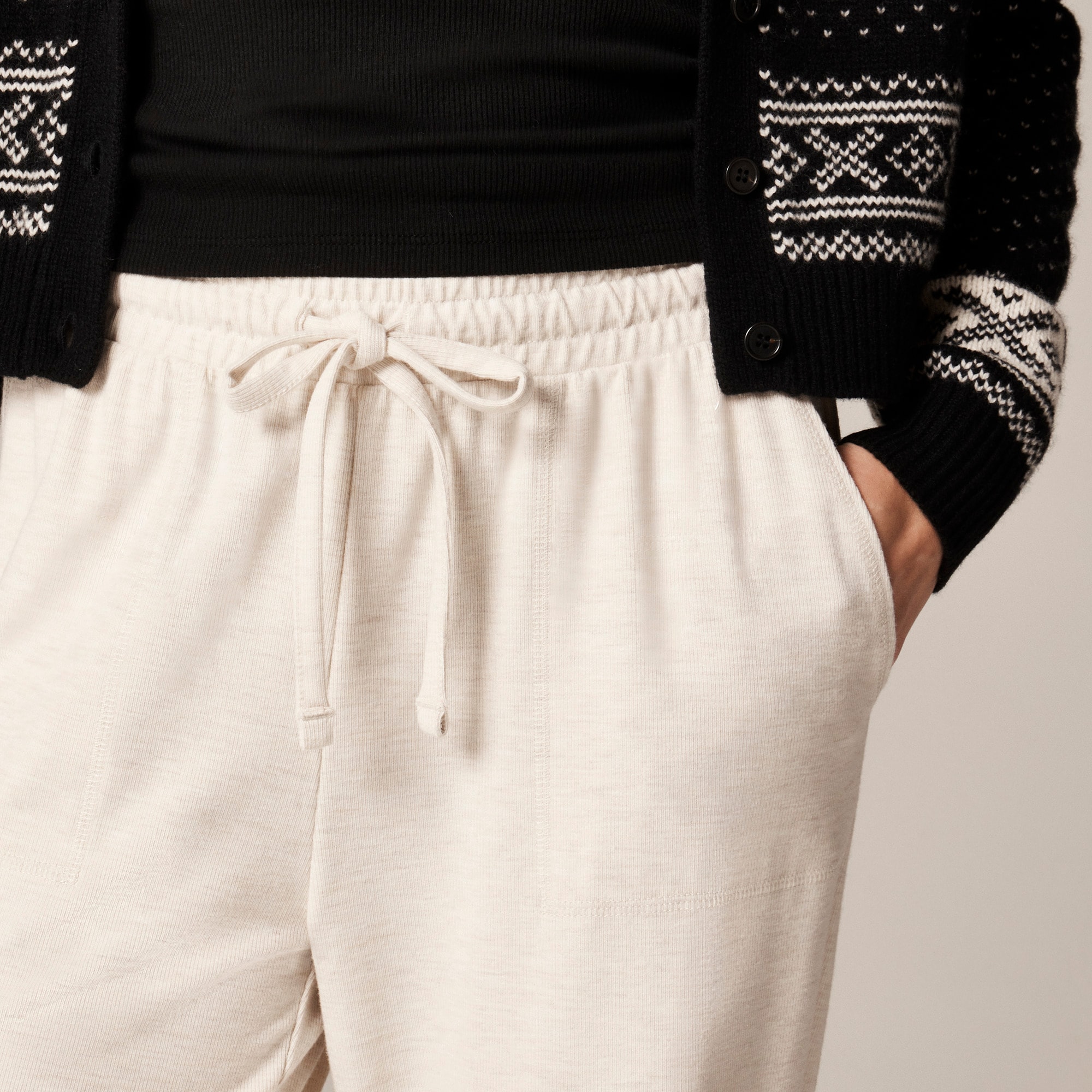 Soft rib wide-leg pant