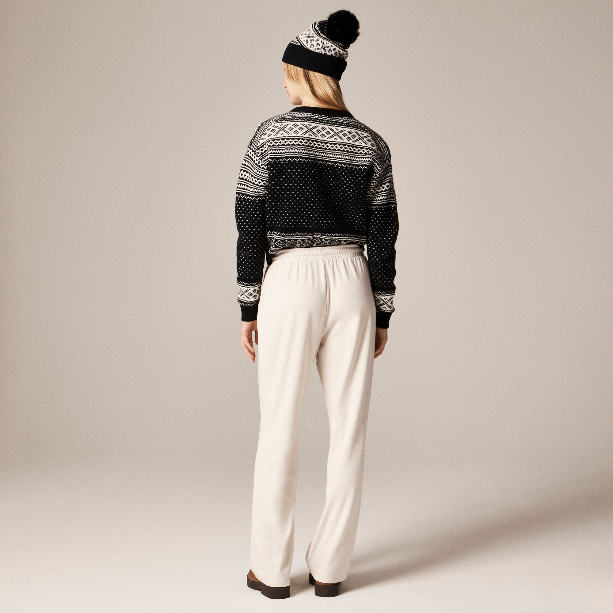 Soft rib wide-leg pant