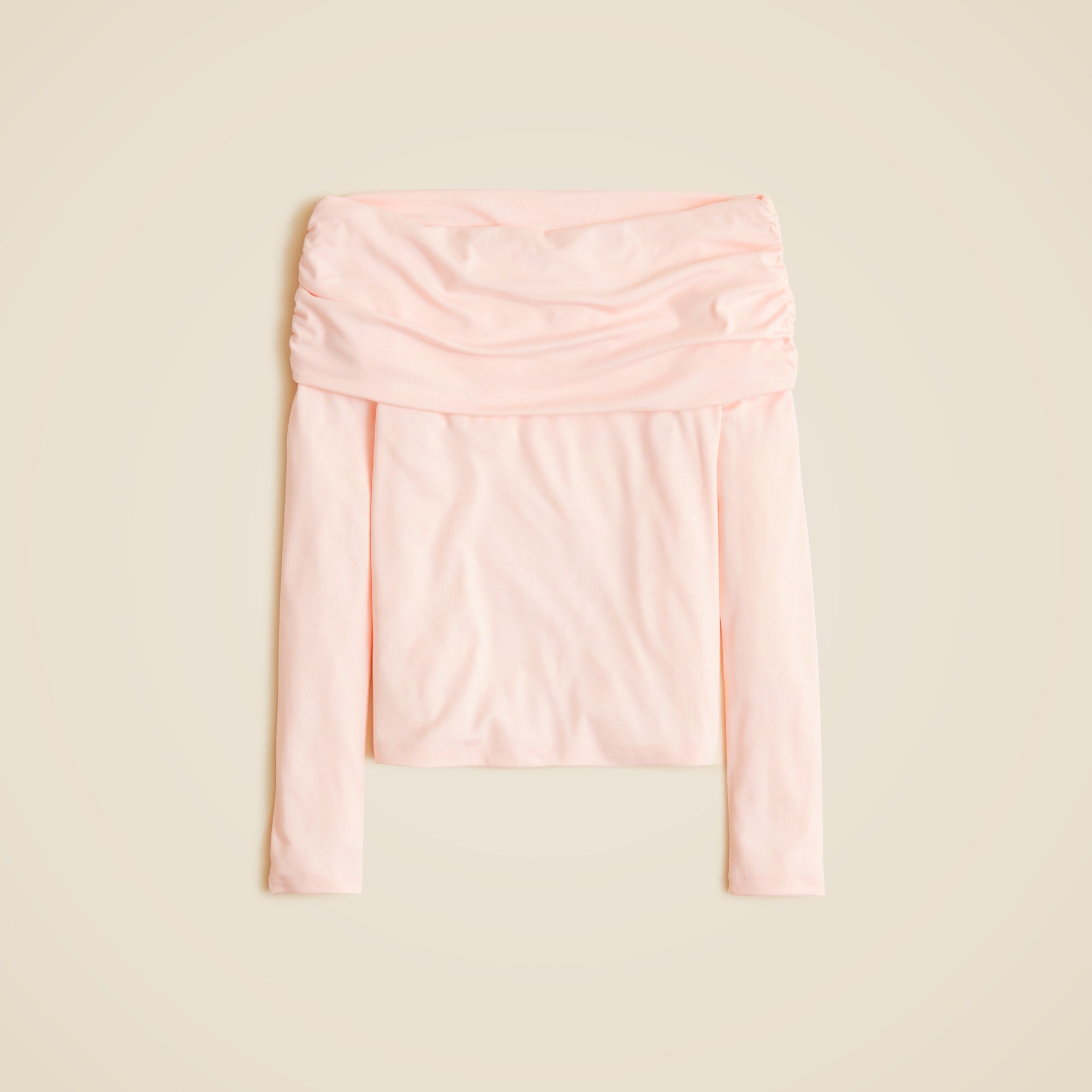  Refined rib off-the-shoulder top