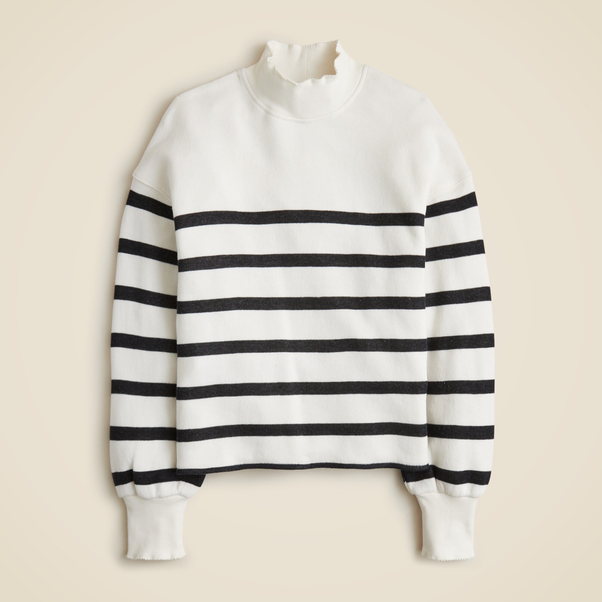 Heritage Terry Mockneck Sweatshirt In Stripe For Women | J.Crew