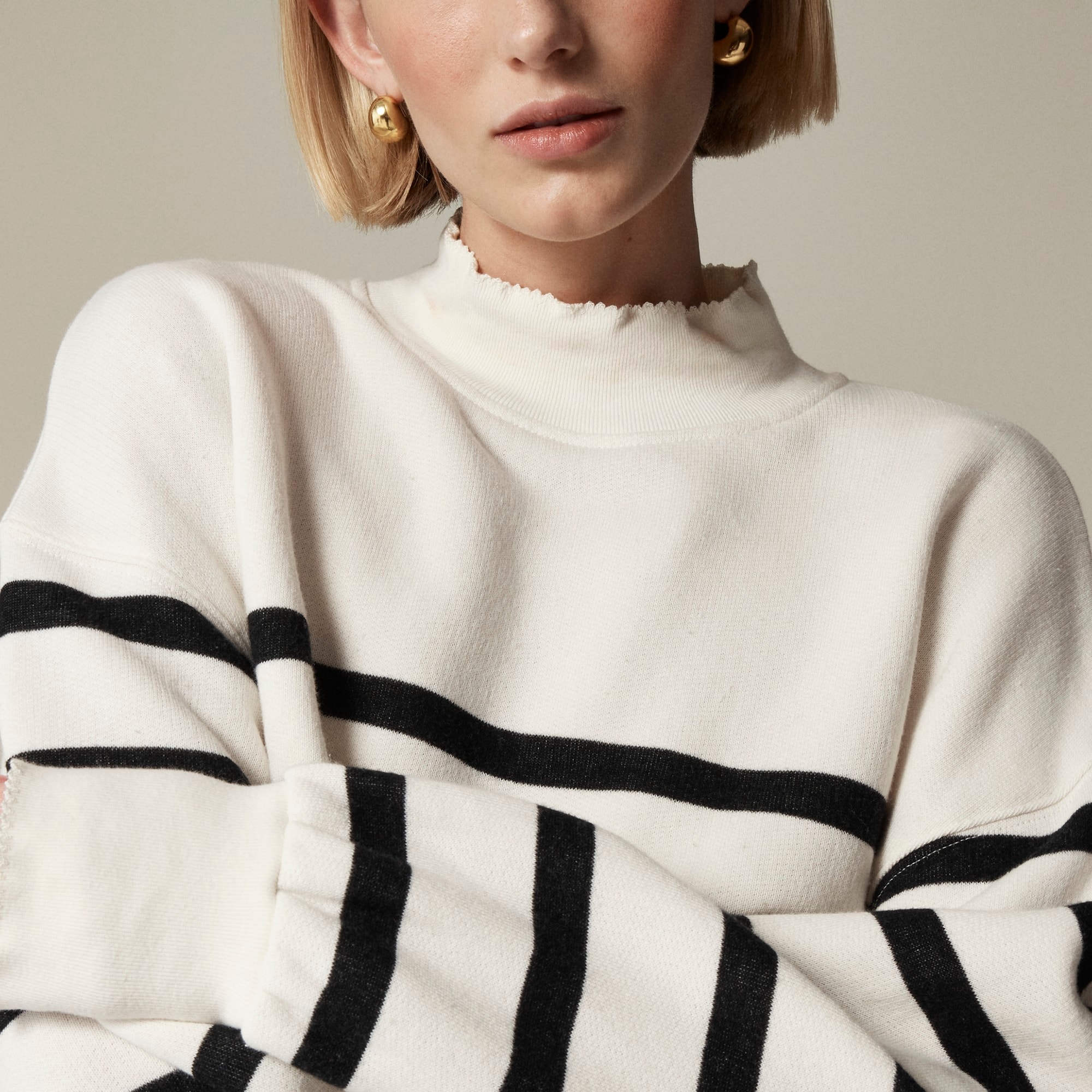Heritage terry mockneck sweatshirt in stripe