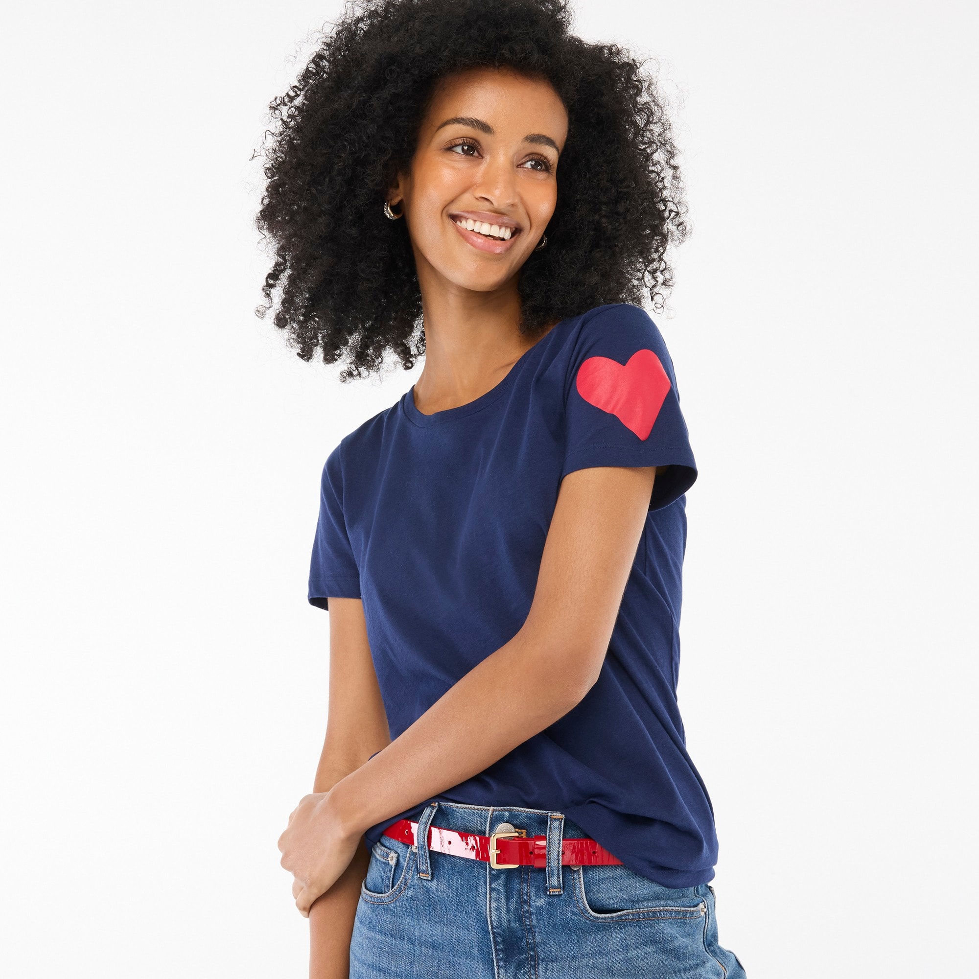 トップス theredthread s open tee heart THEREDTHREAD / ザレッドスレッド】S open knit tops heart