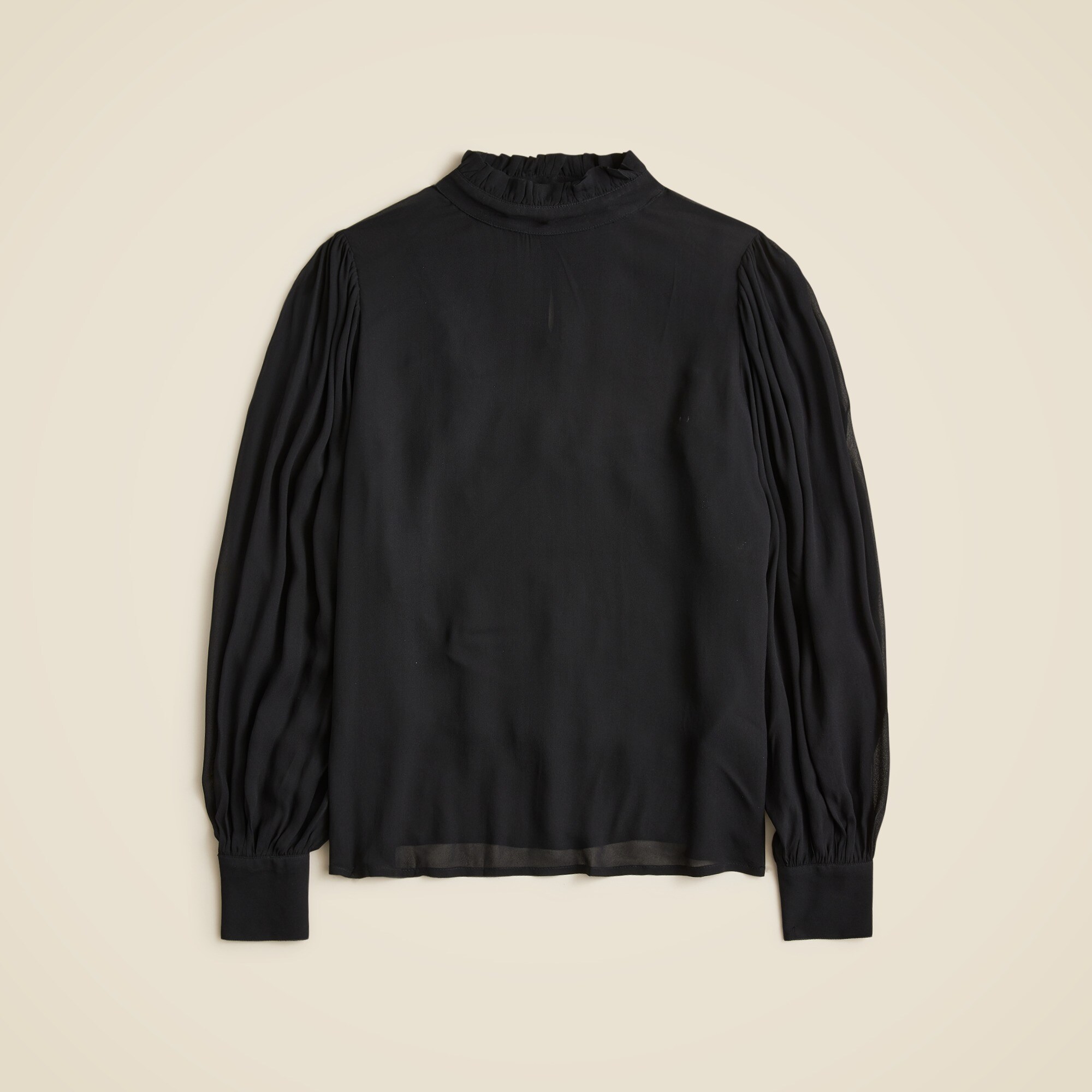 Ruffleneck top in chiffon