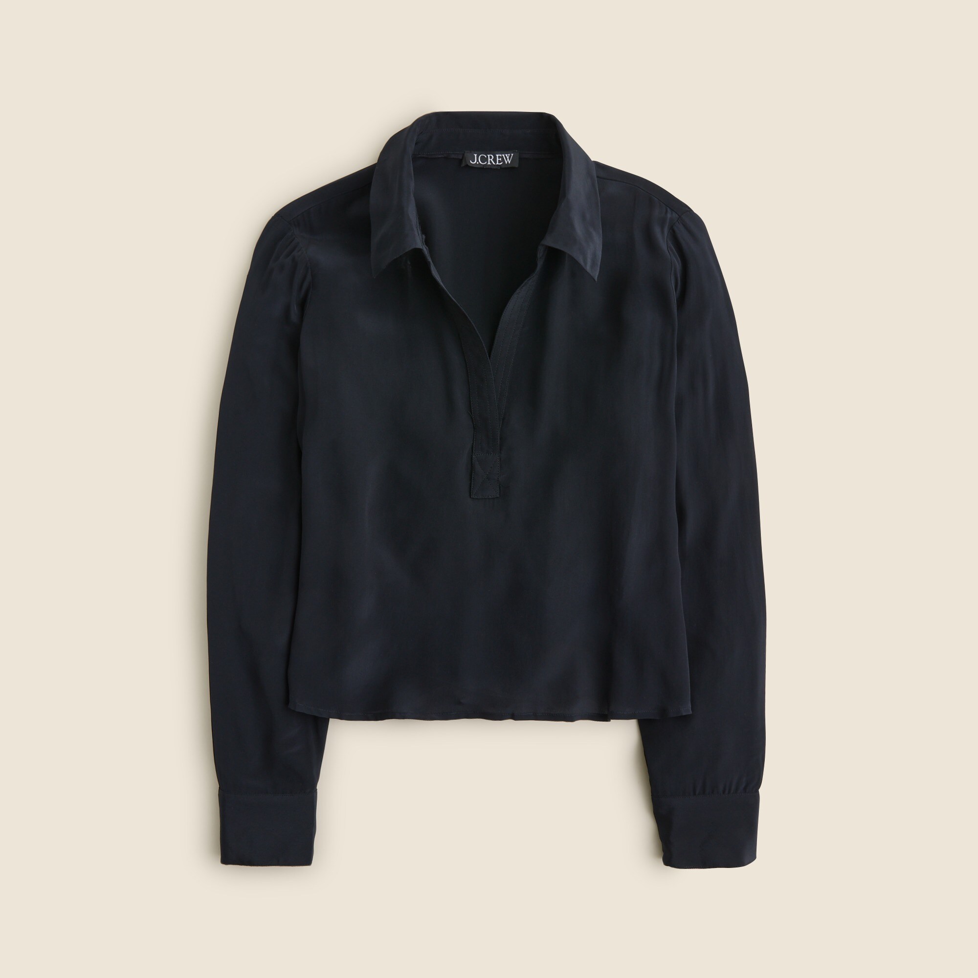 Bungalow popover shirt in crepe de chine