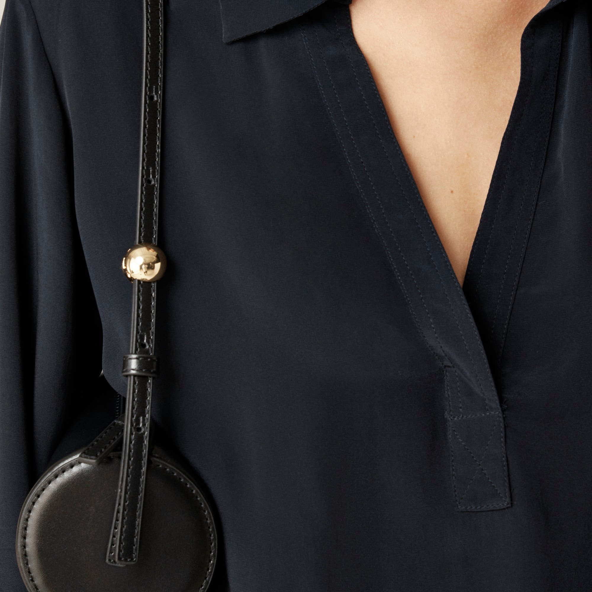 Bungalow popover shirt in crepe de chine