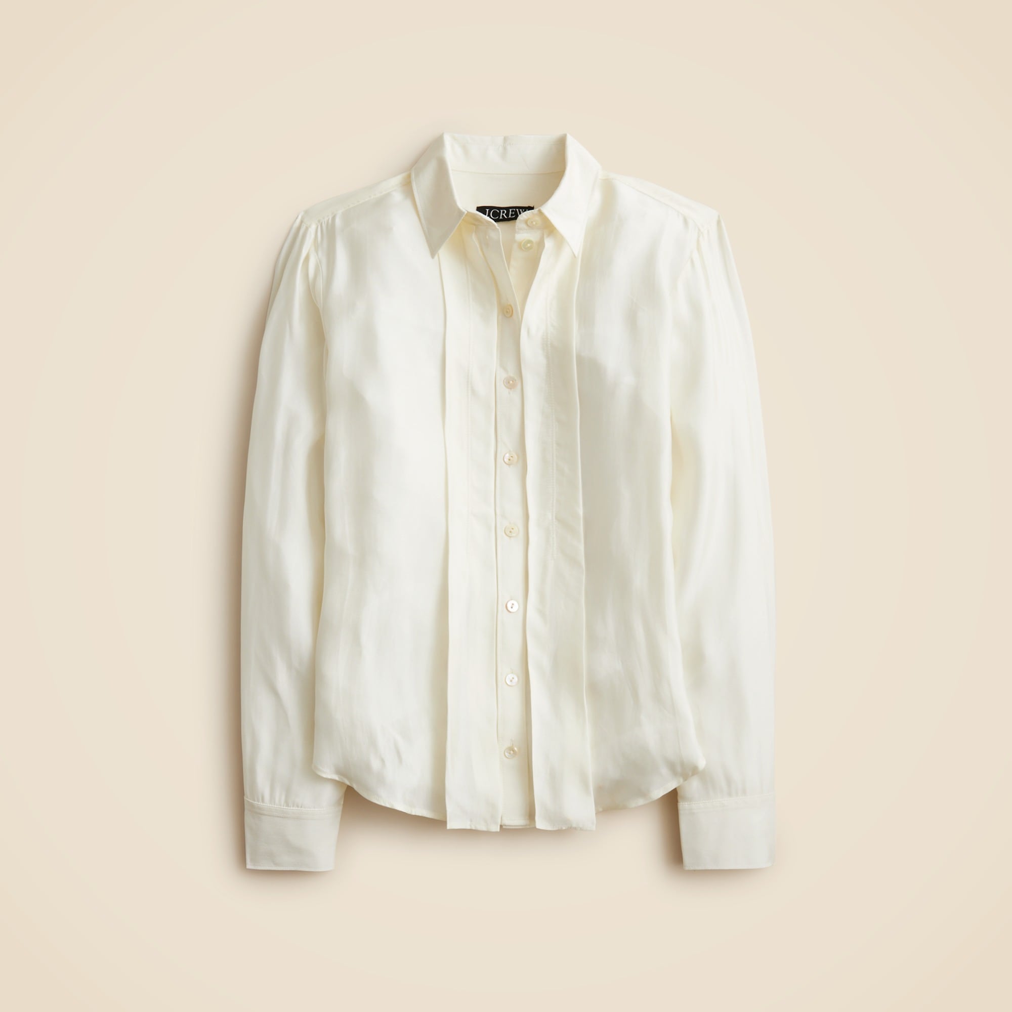 Drapey pleated button-up shirt