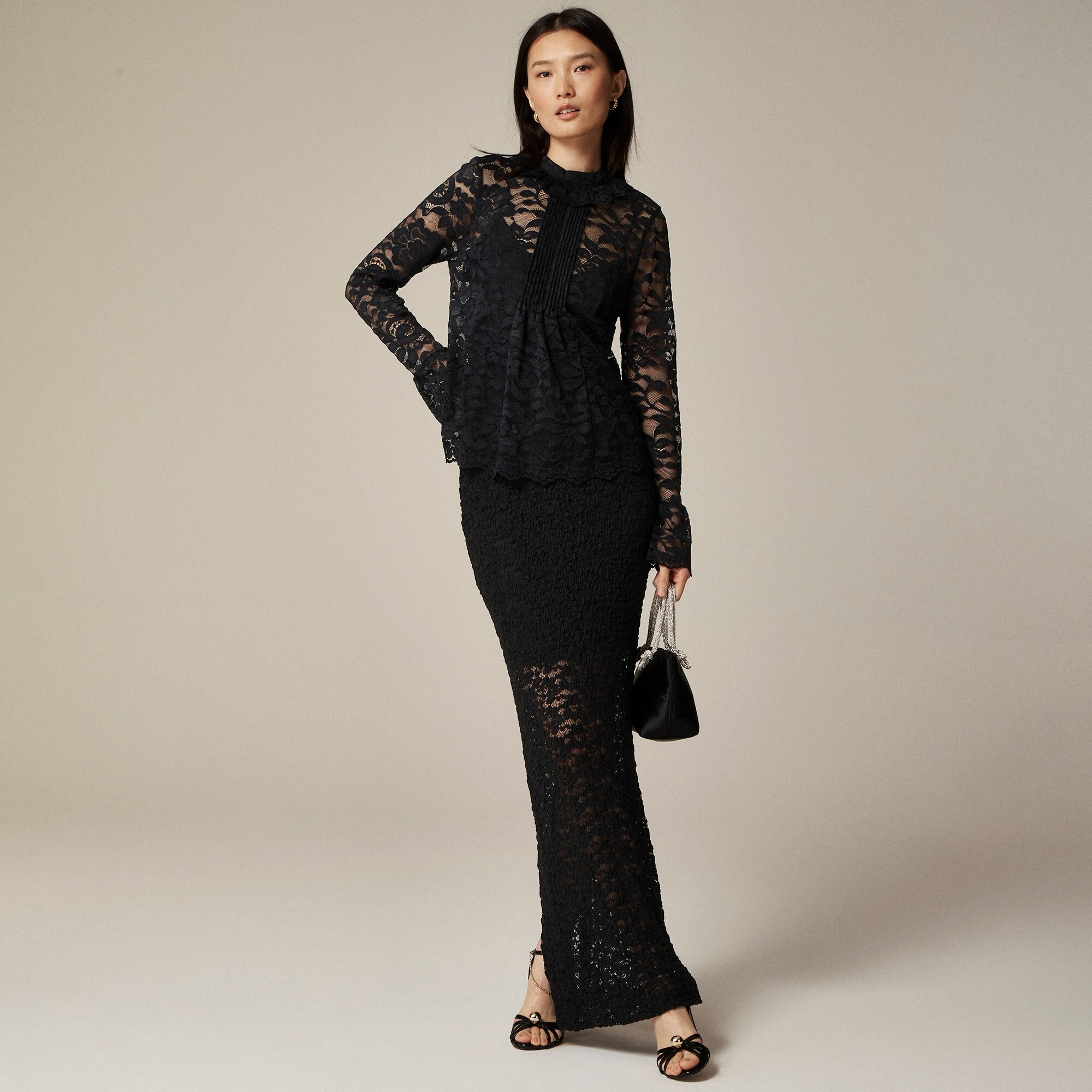 Lace mockneck top