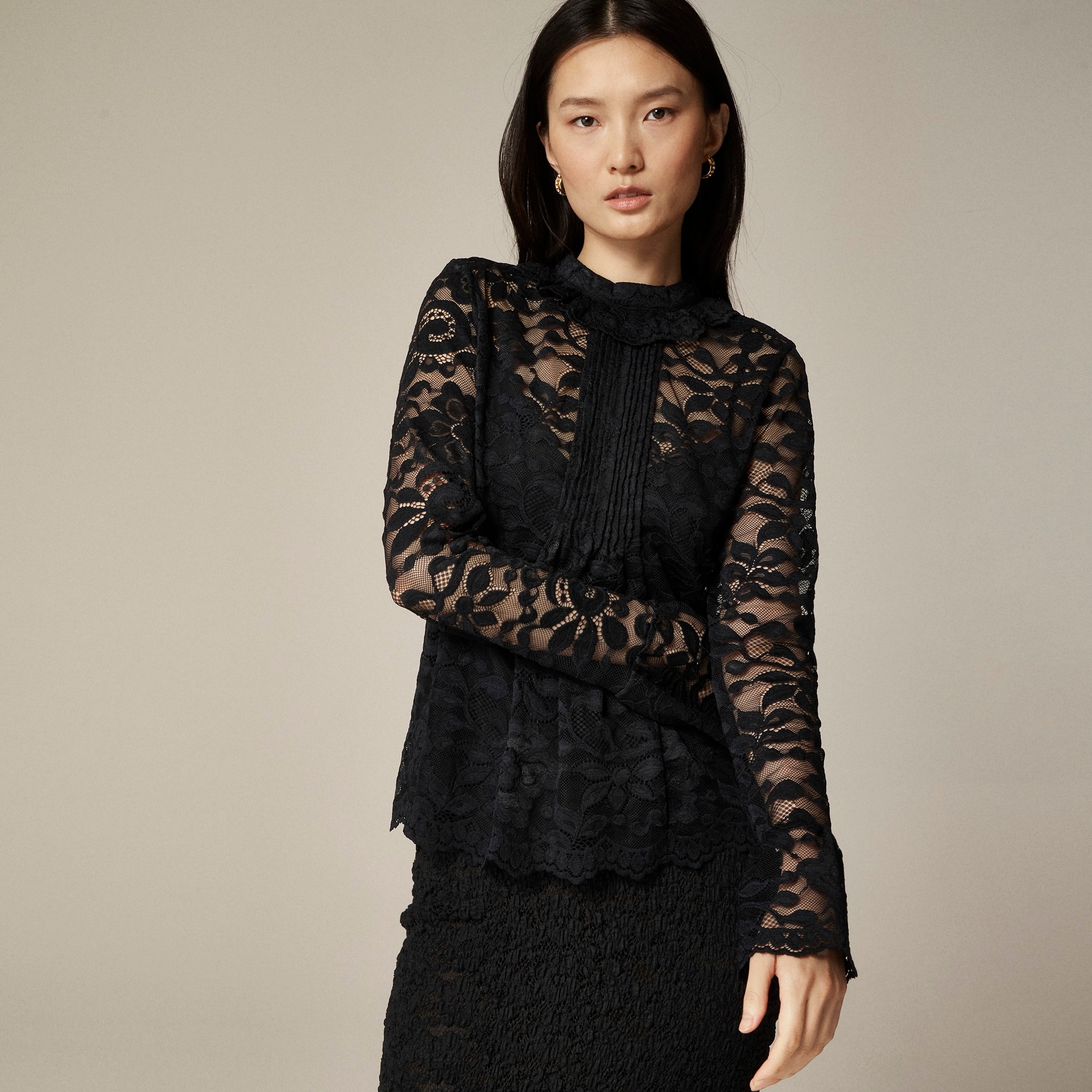  Lace mockneck top