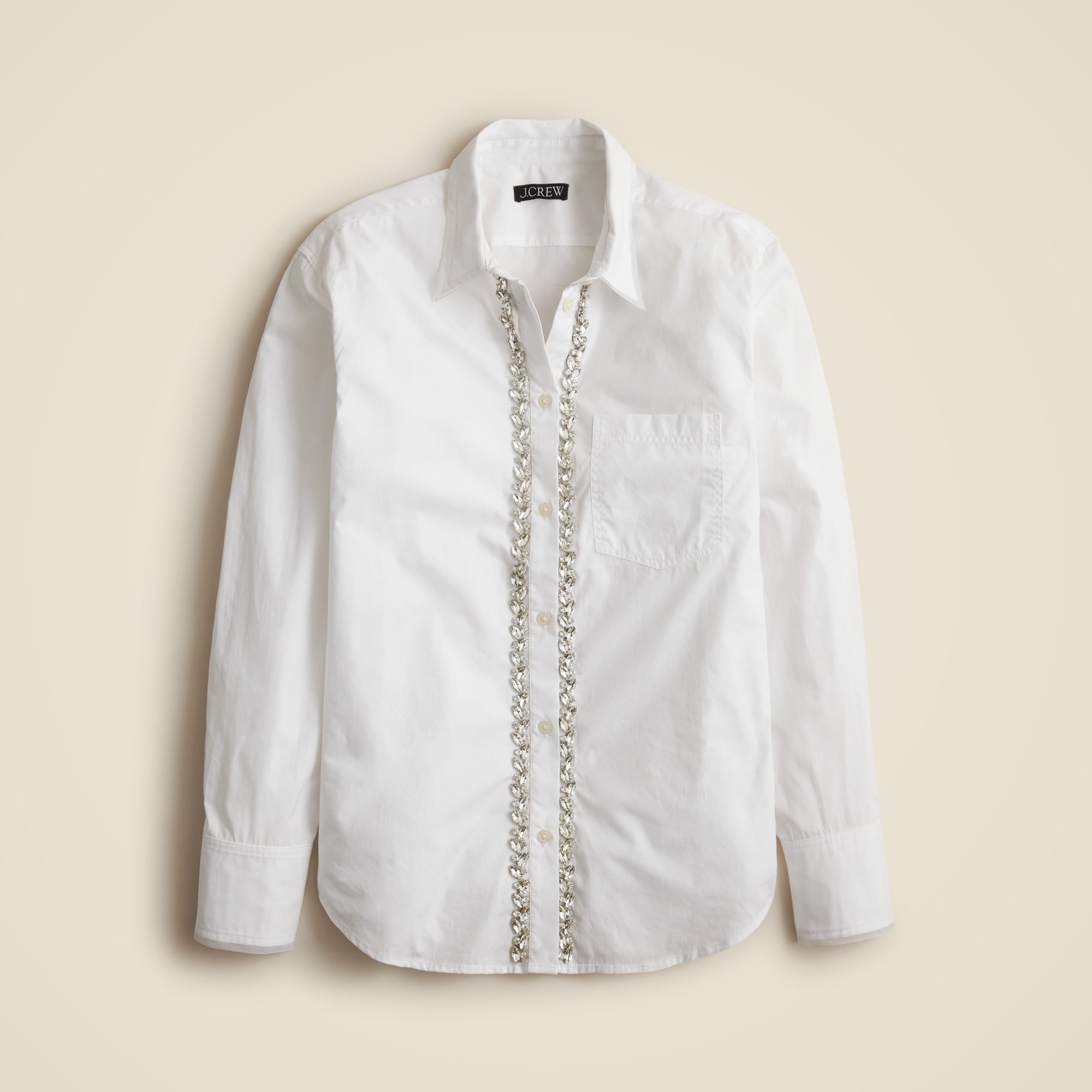 Embellished Garçon shirt with tulle in cotton poplin