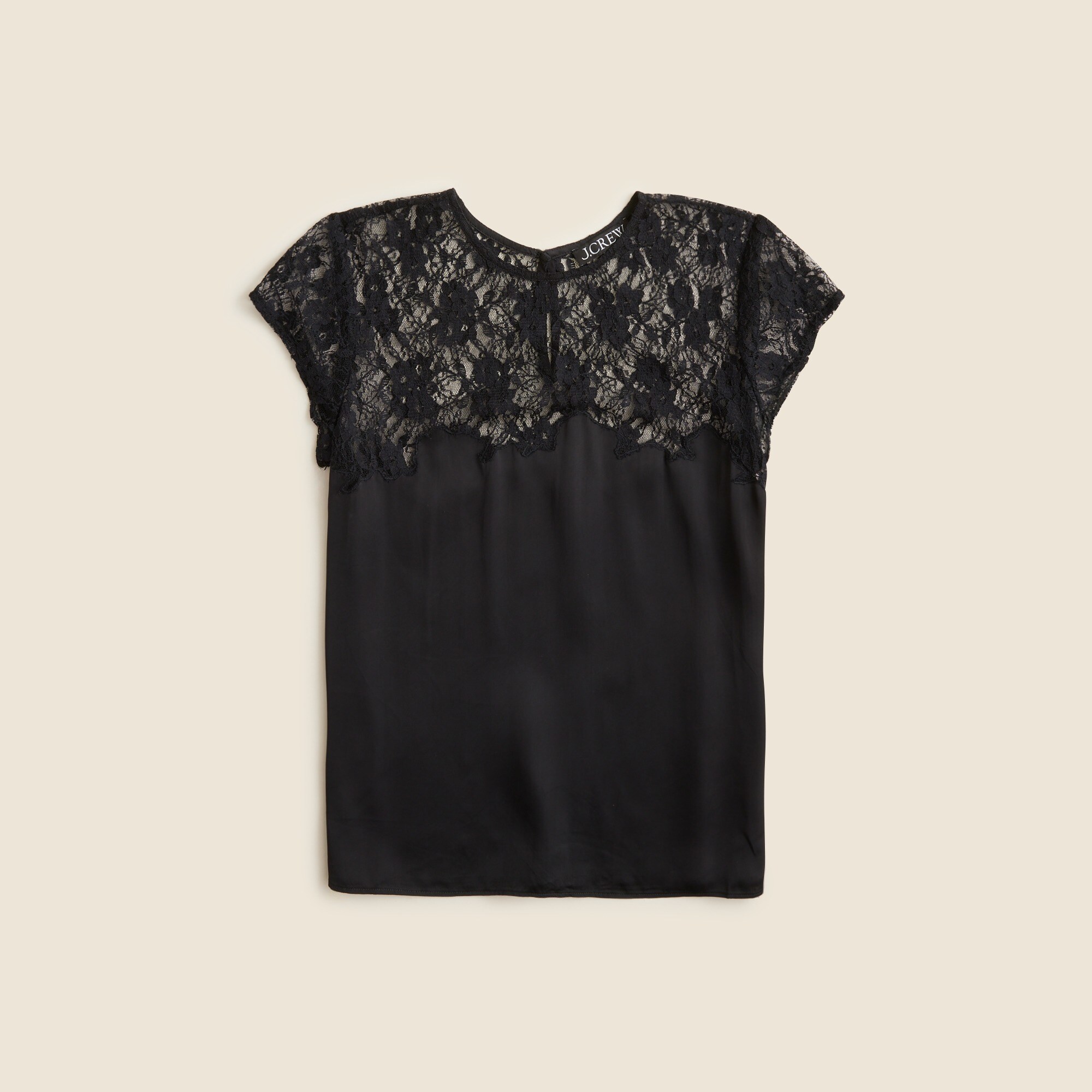 Satin & Lace Top For Women | J.Crew