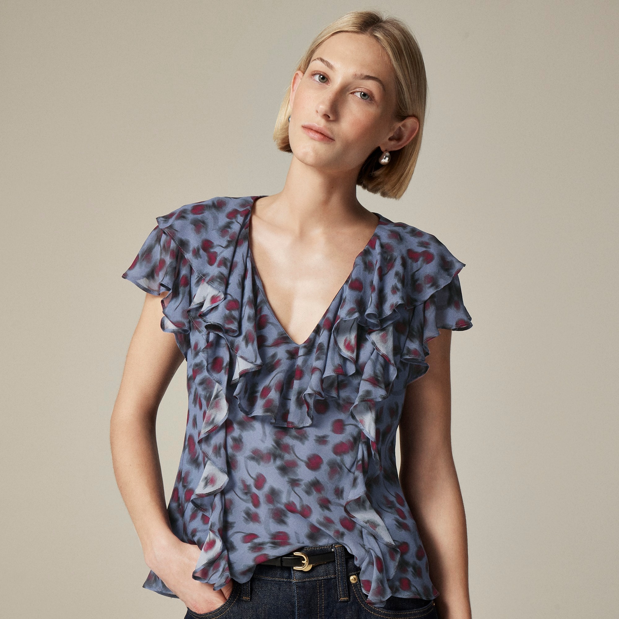 j.crew: ruffle chiffon top for women