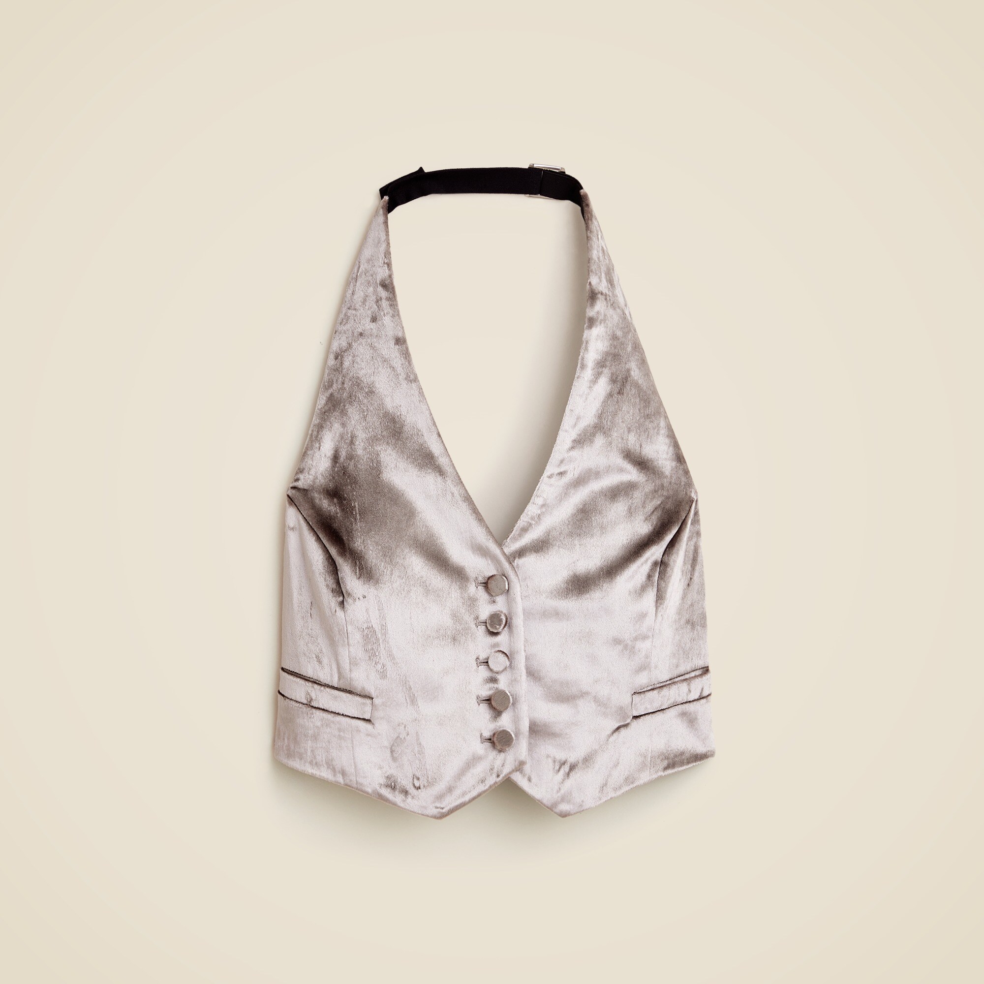 Open-back vest in drapey velvet