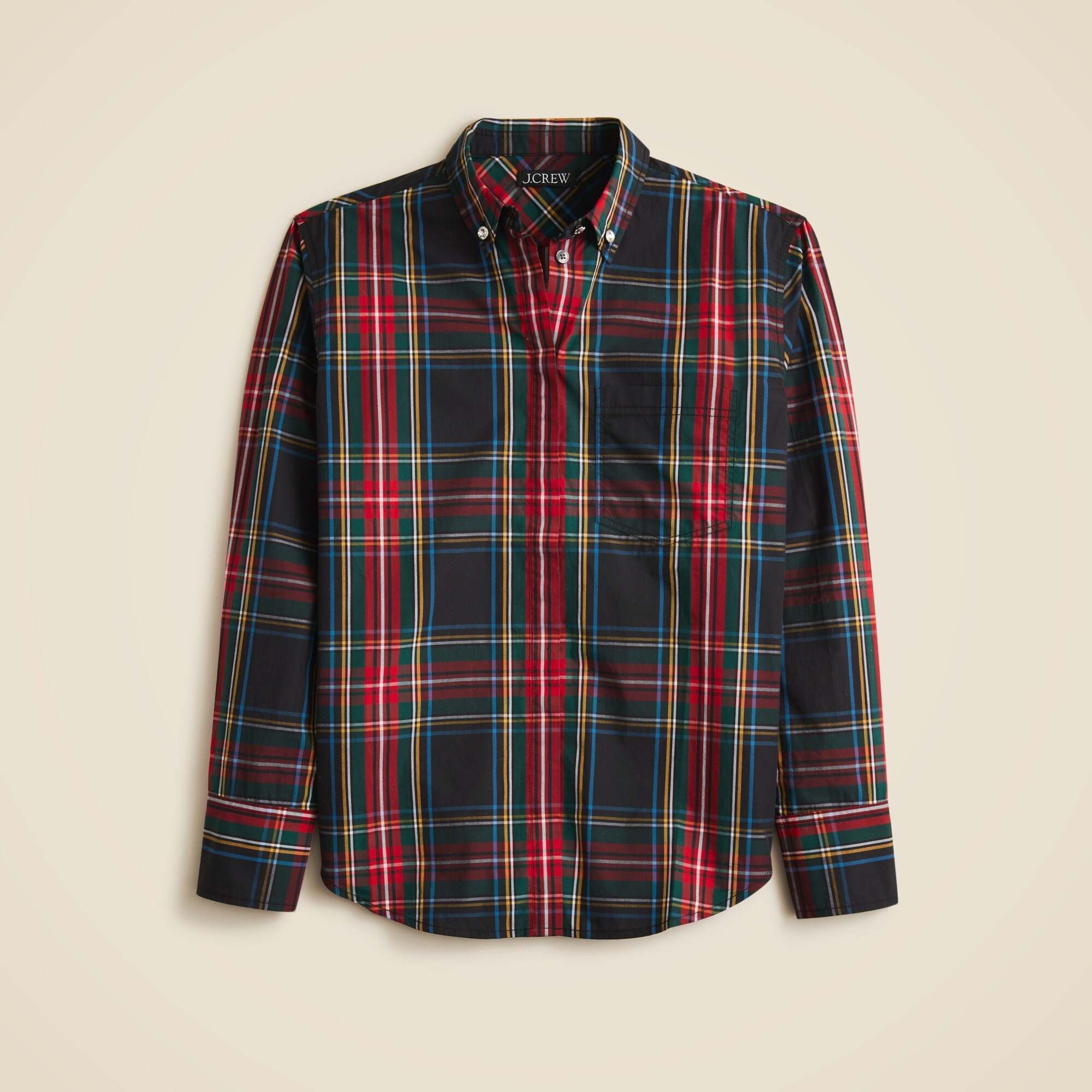 Embellished Garçon shirt in Stewart tartan cotton poplin