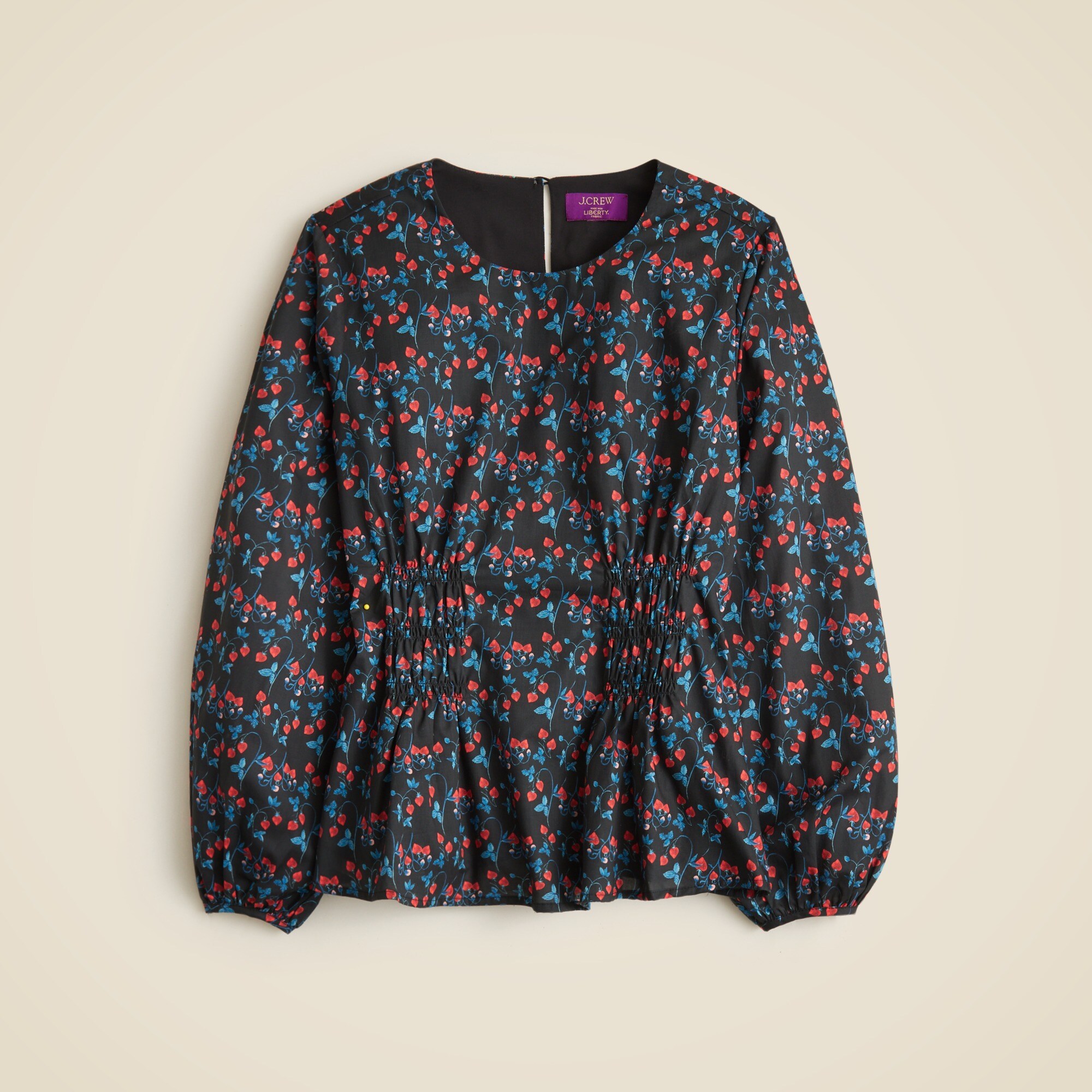 Chiffon Shirred-waist Top In Liberty® Tana Lawn Floral Fabric For