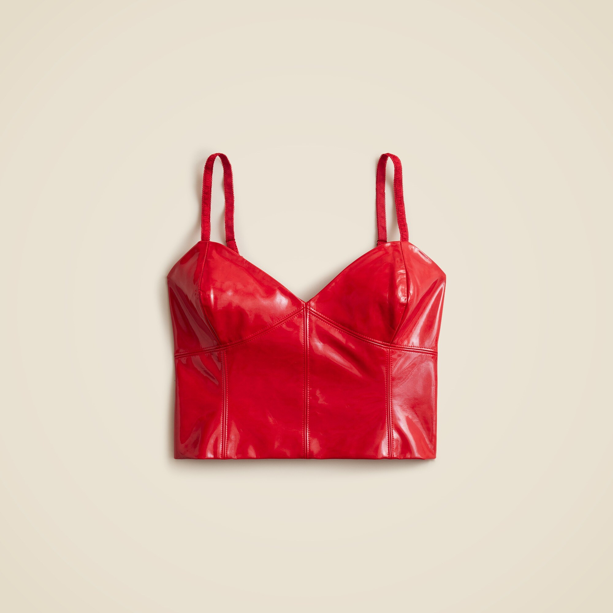 Christopher John Rogers X  J.Crew bustier top in red vinyl