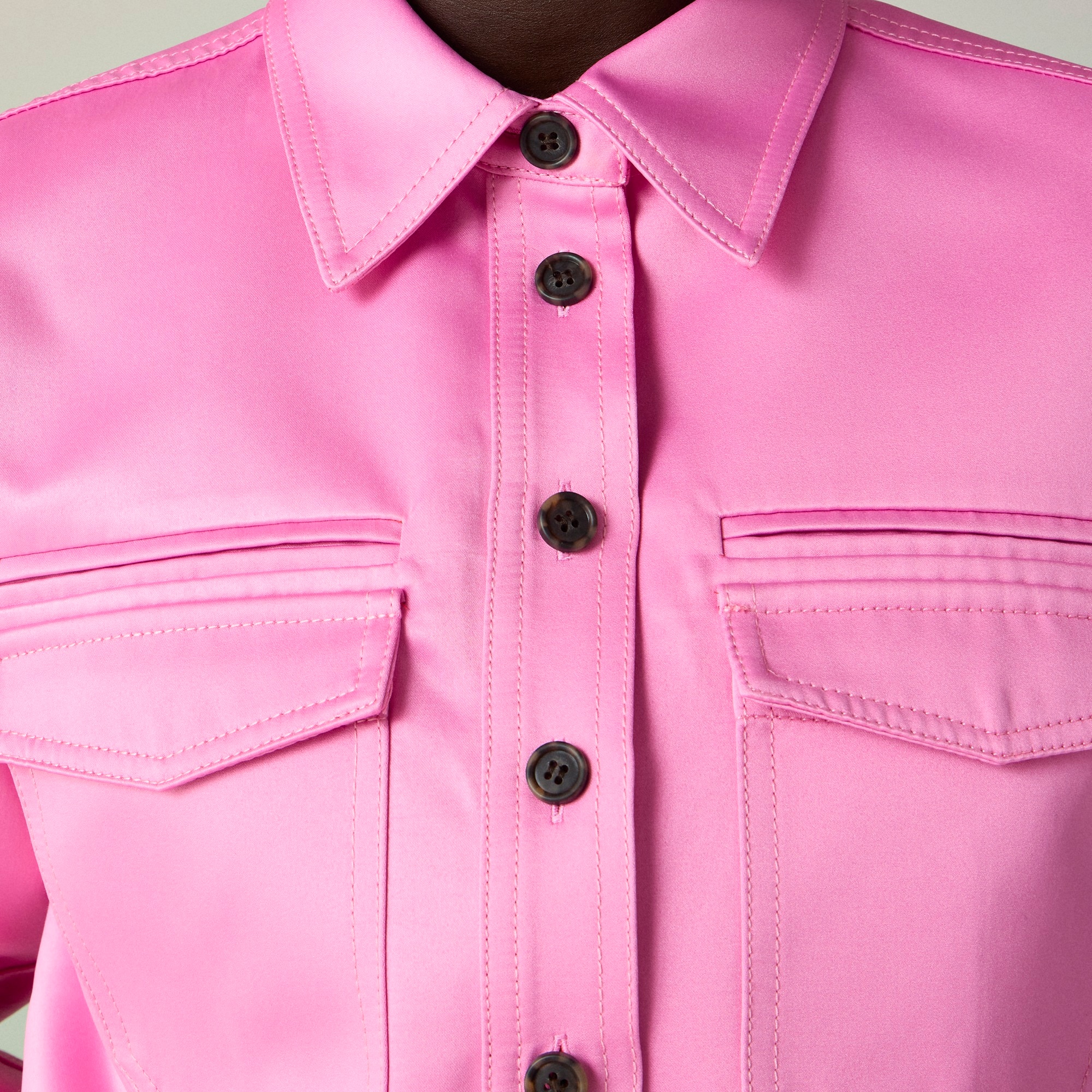 Christopher John Rogers X  J.Crew structured button-up shirt in duchesse satin