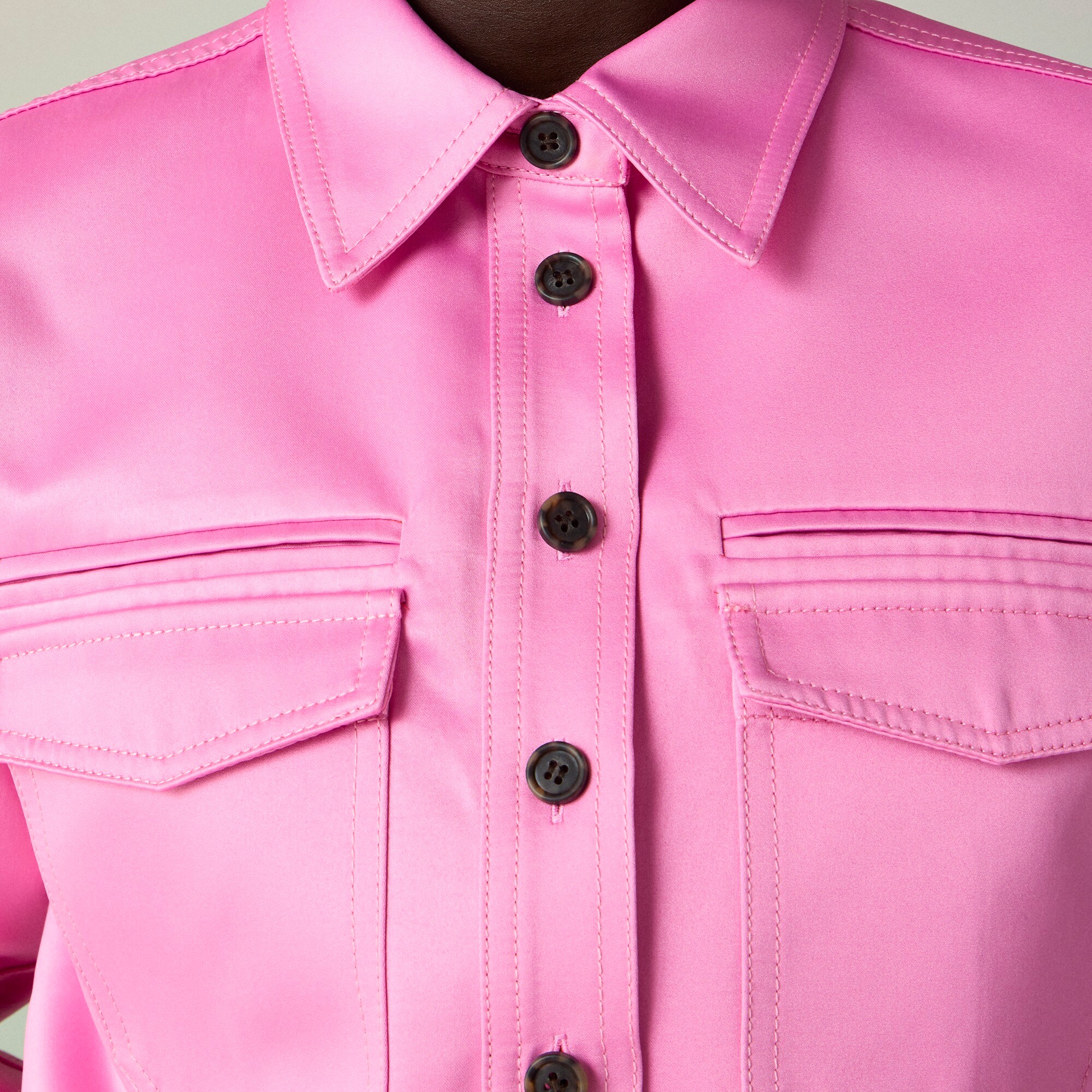 Christopher John Rogers X  J.Crew structured button-up shirt in duchesse satin