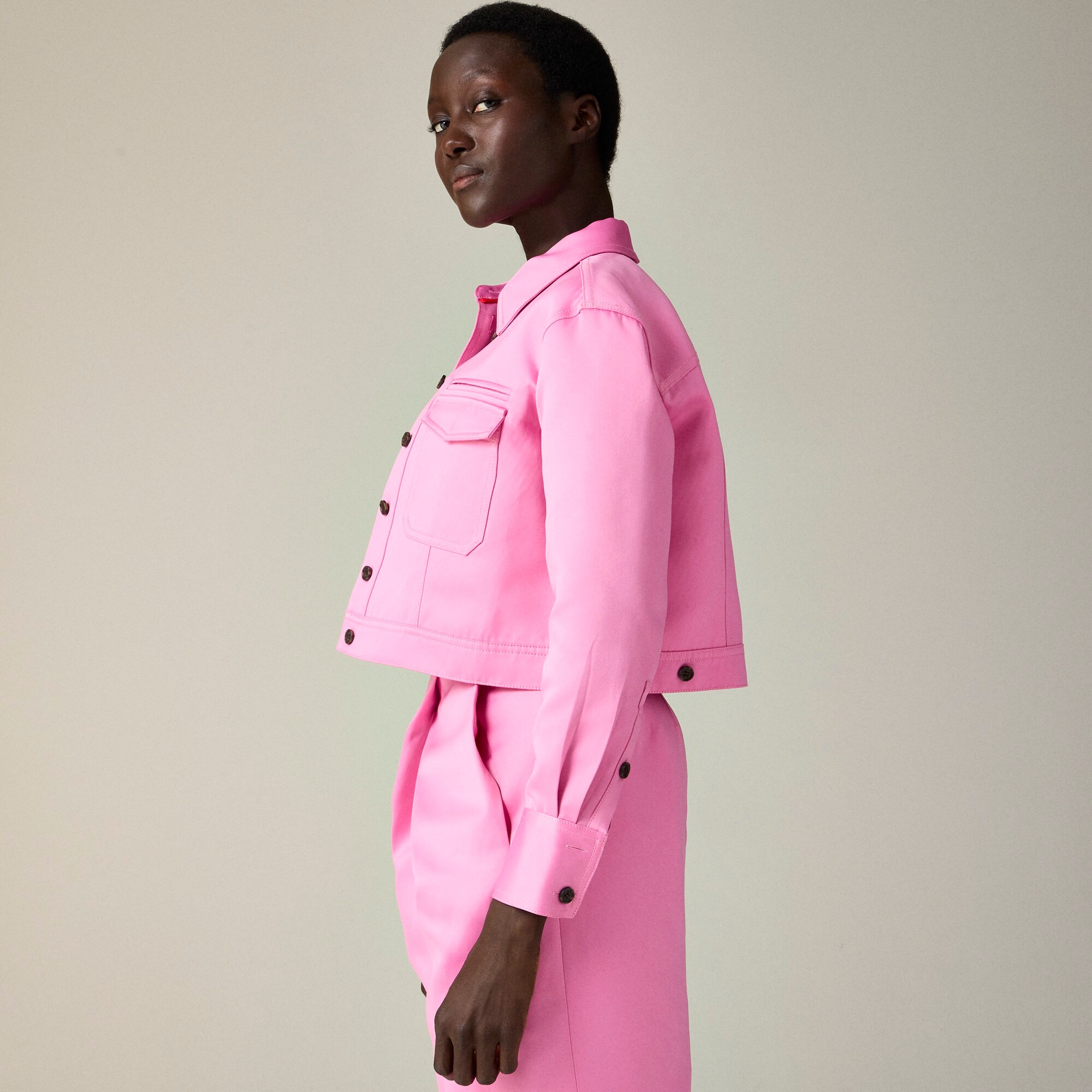 Christopher John Rogers X  J.Crew structured button-up shirt in duchesse satin