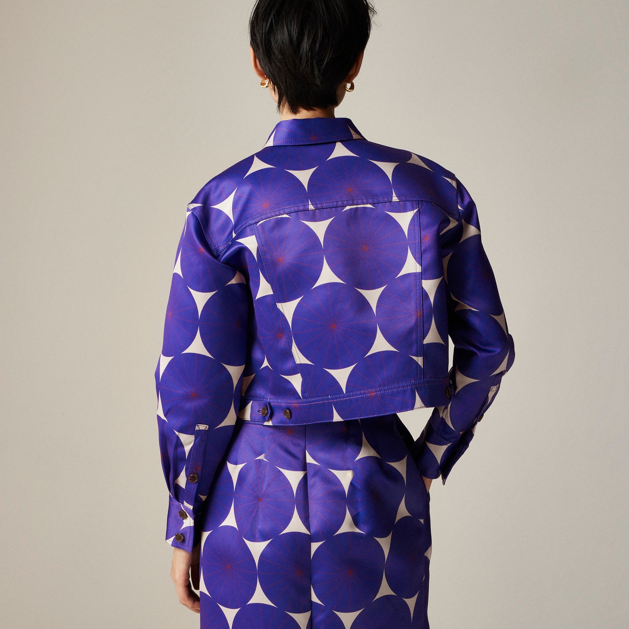 Christopher John Rogers X  J.Crew structured button-up shirt in dot duchesse satin