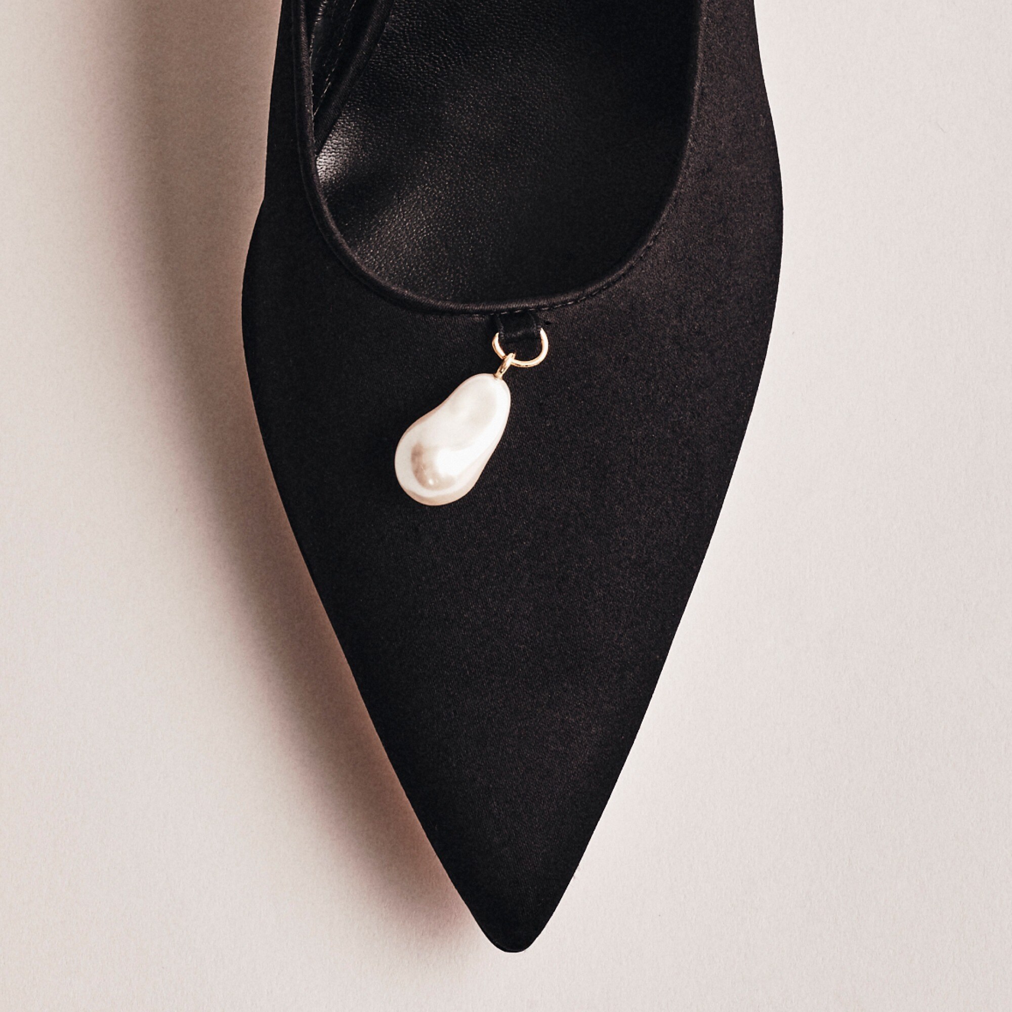 Made-in-Italy Colette satin slingback heels with pearls