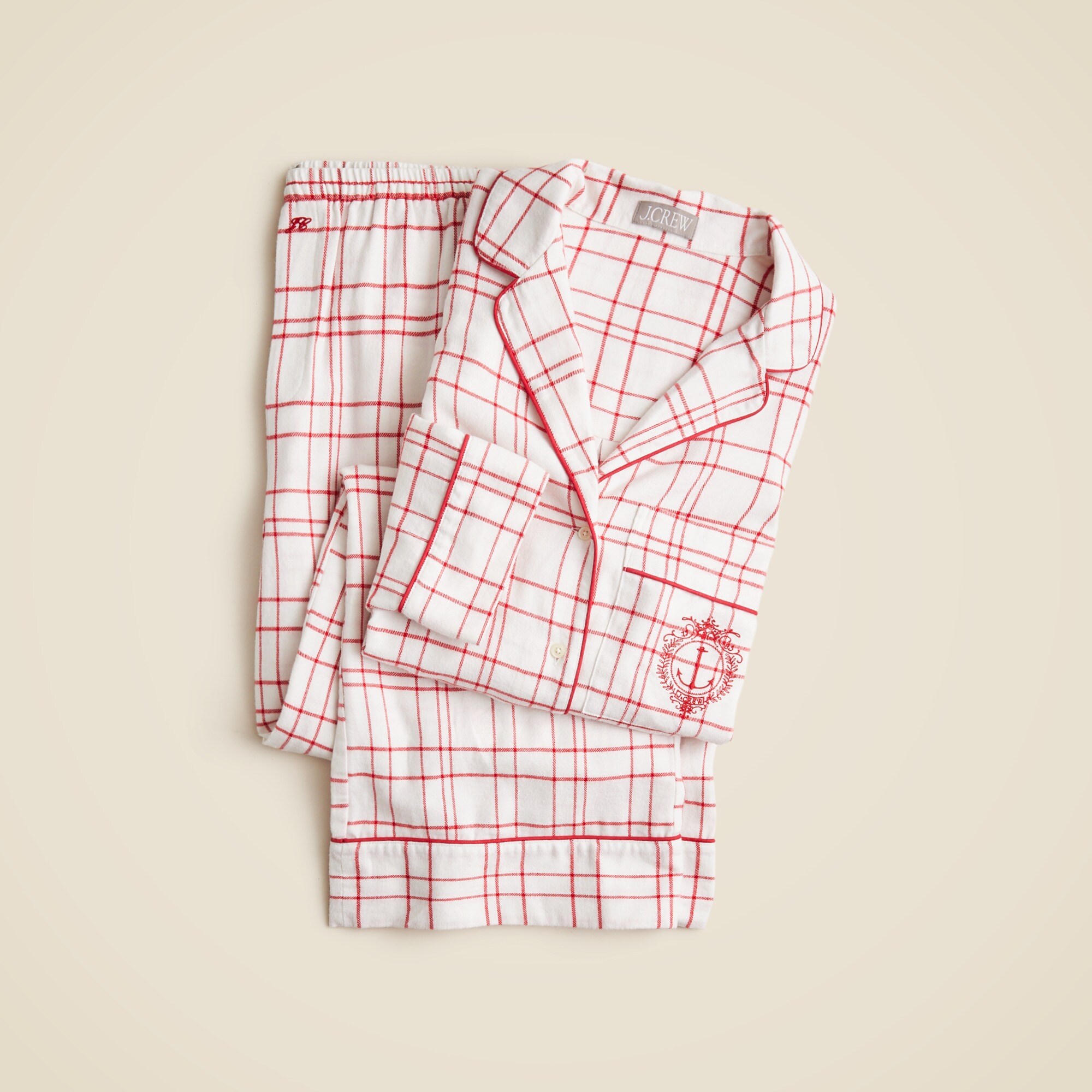 Relaxed pajama pant set in plaid cotton flannel
