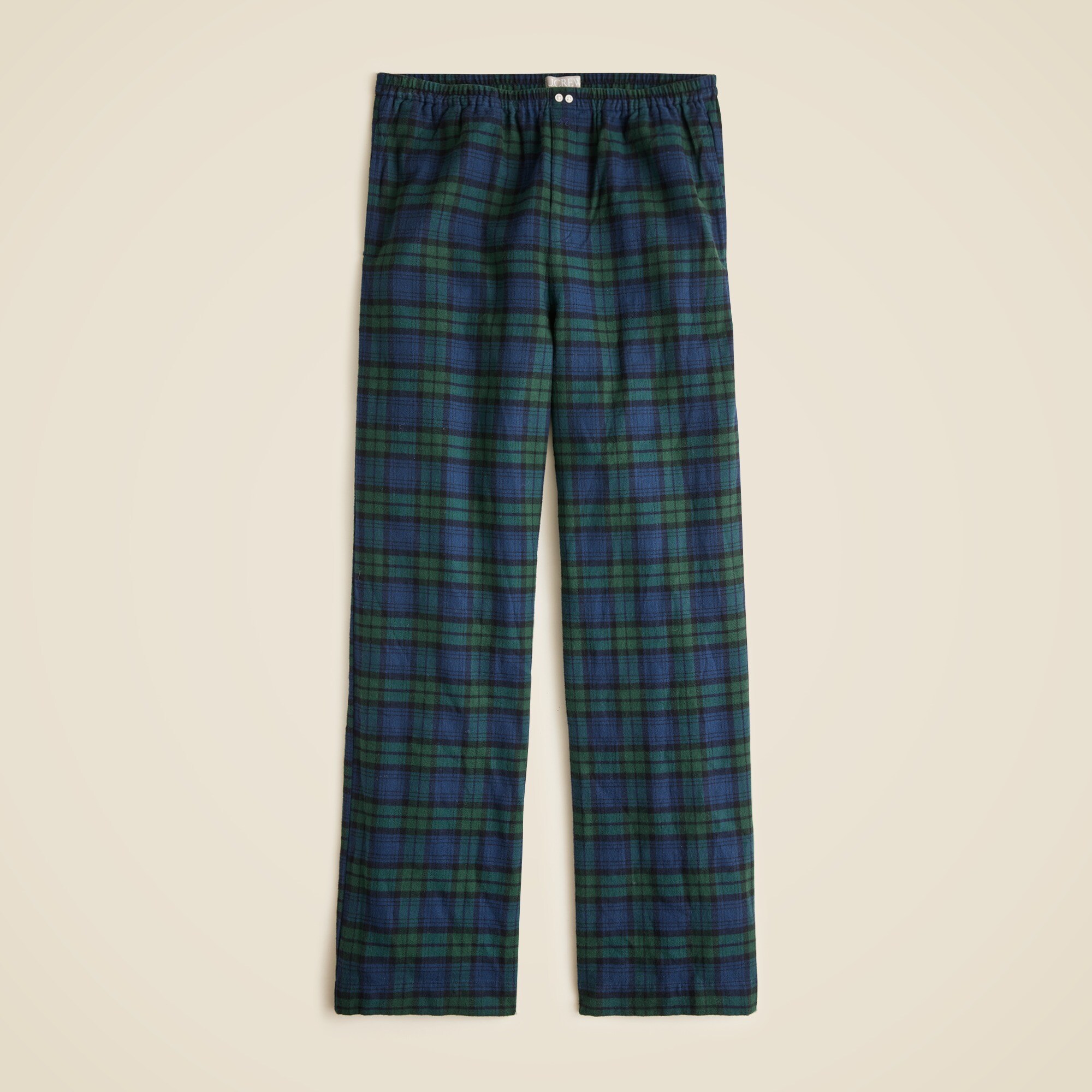 Pajama Pant In Black Watch Cotton Flannel For Women | J.Crew