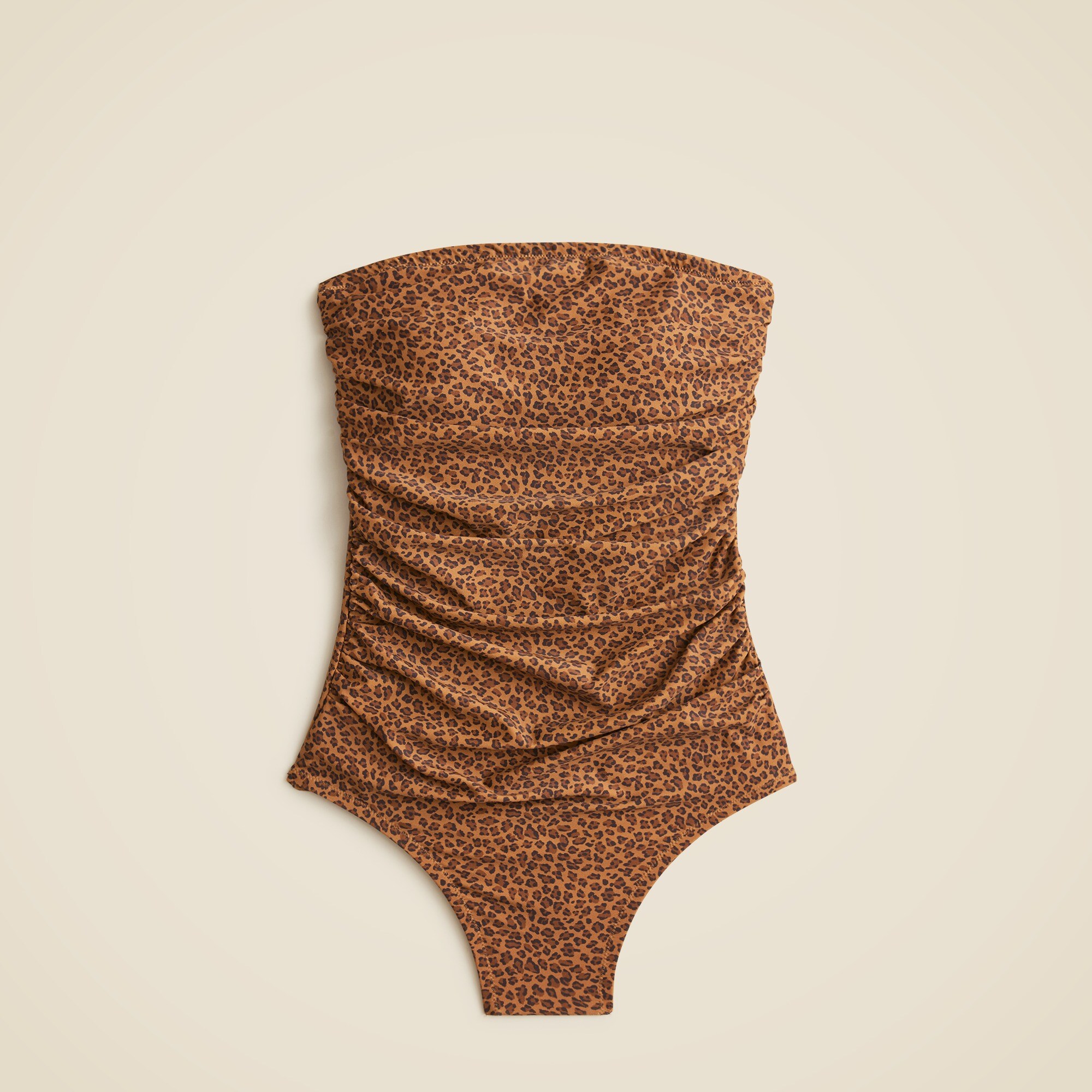 Gemma ruched bandeau one-piece in leopard print