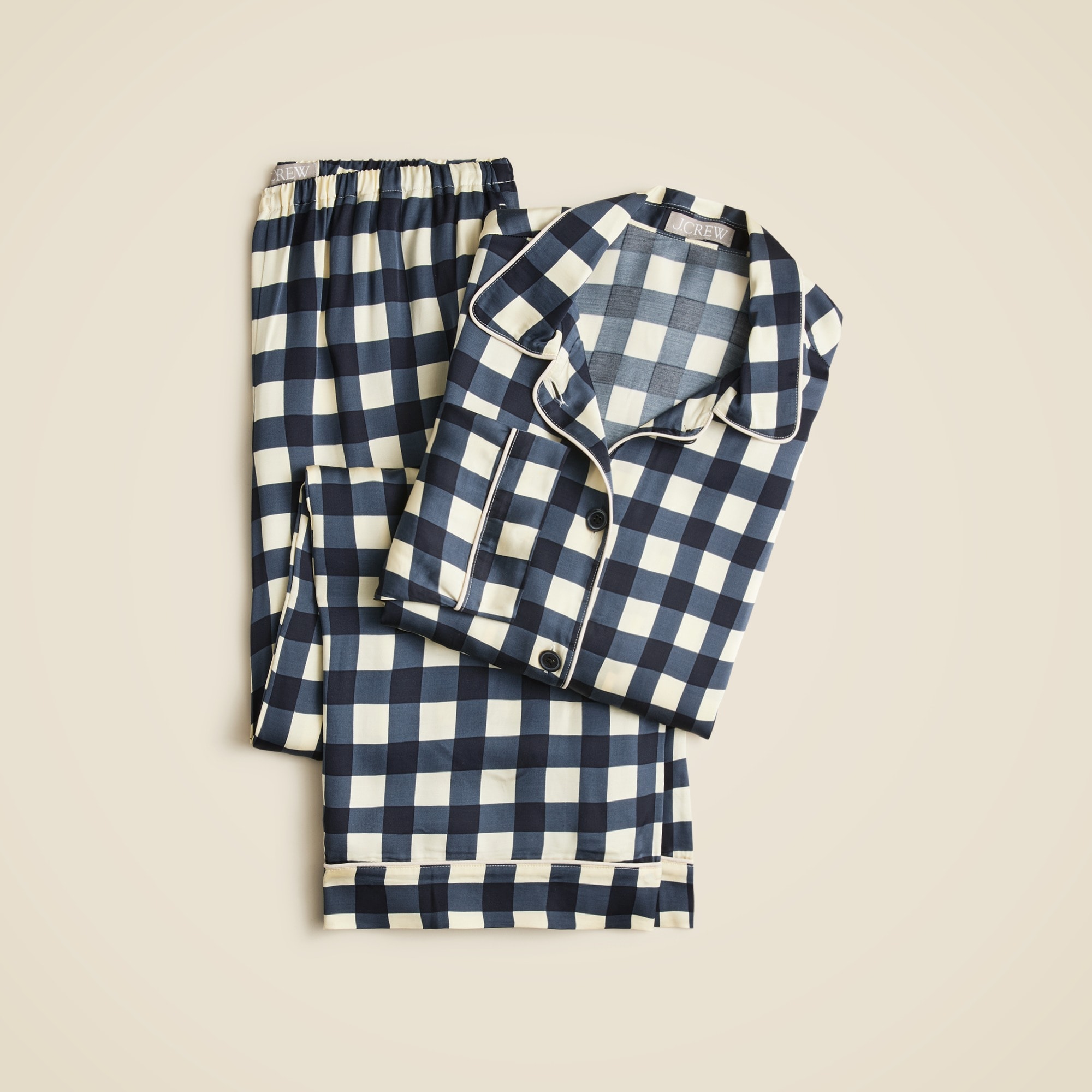 Soft shine pajama pant set in gingham