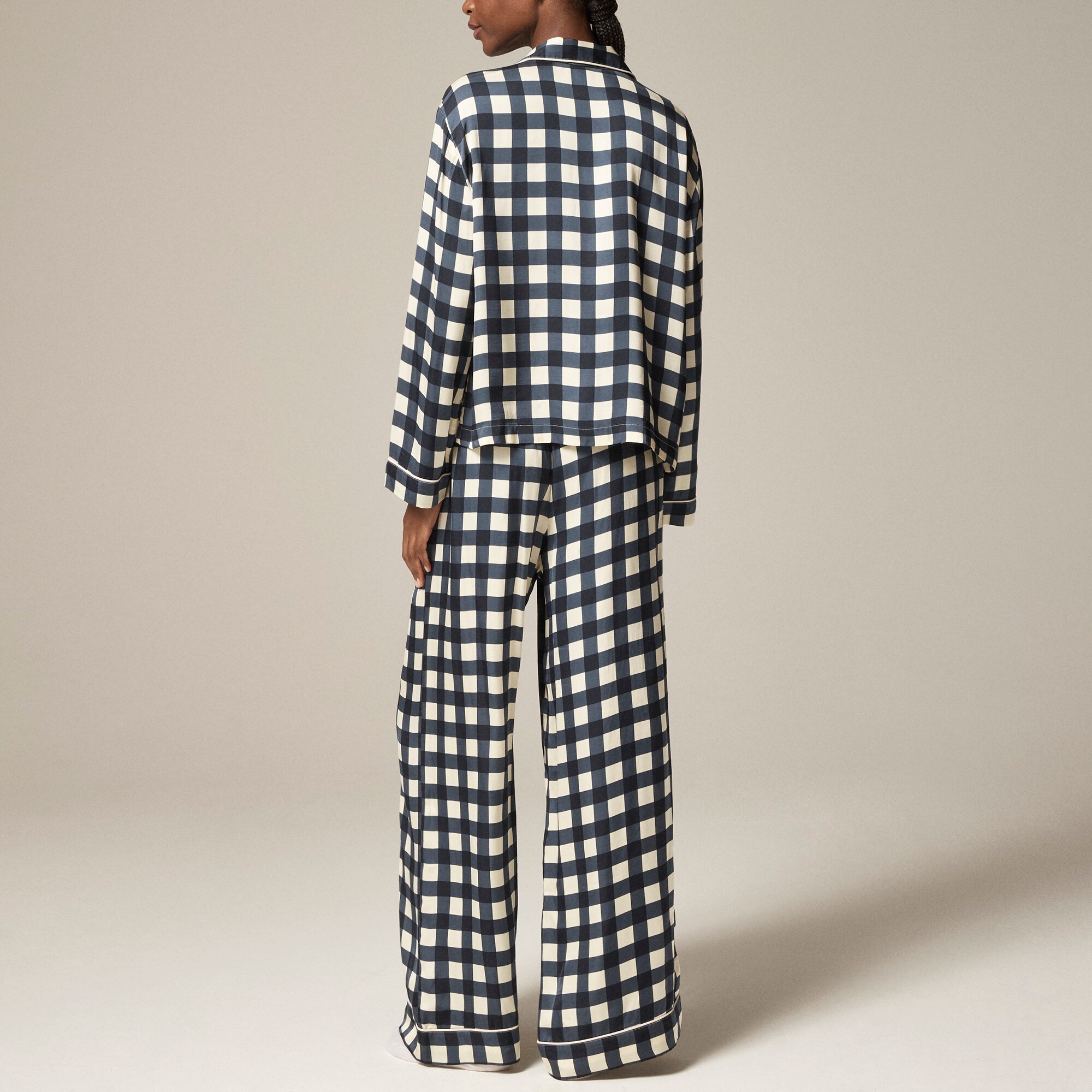 Soft shine pajama pant set in gingham