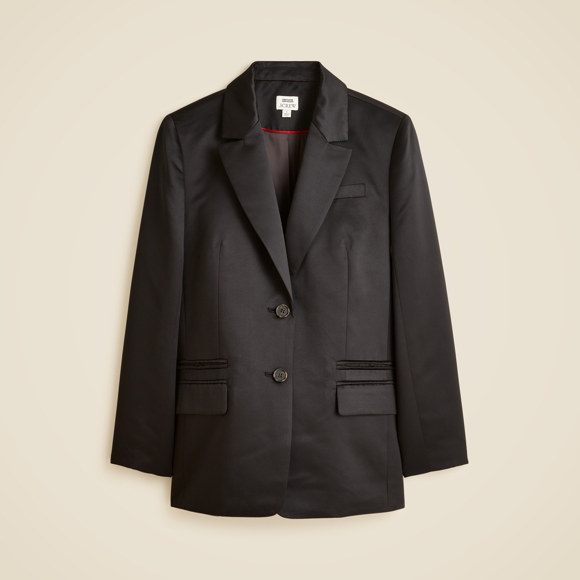 Christopher John Rogers X J.Crew relaxed blazer in duchesse satin