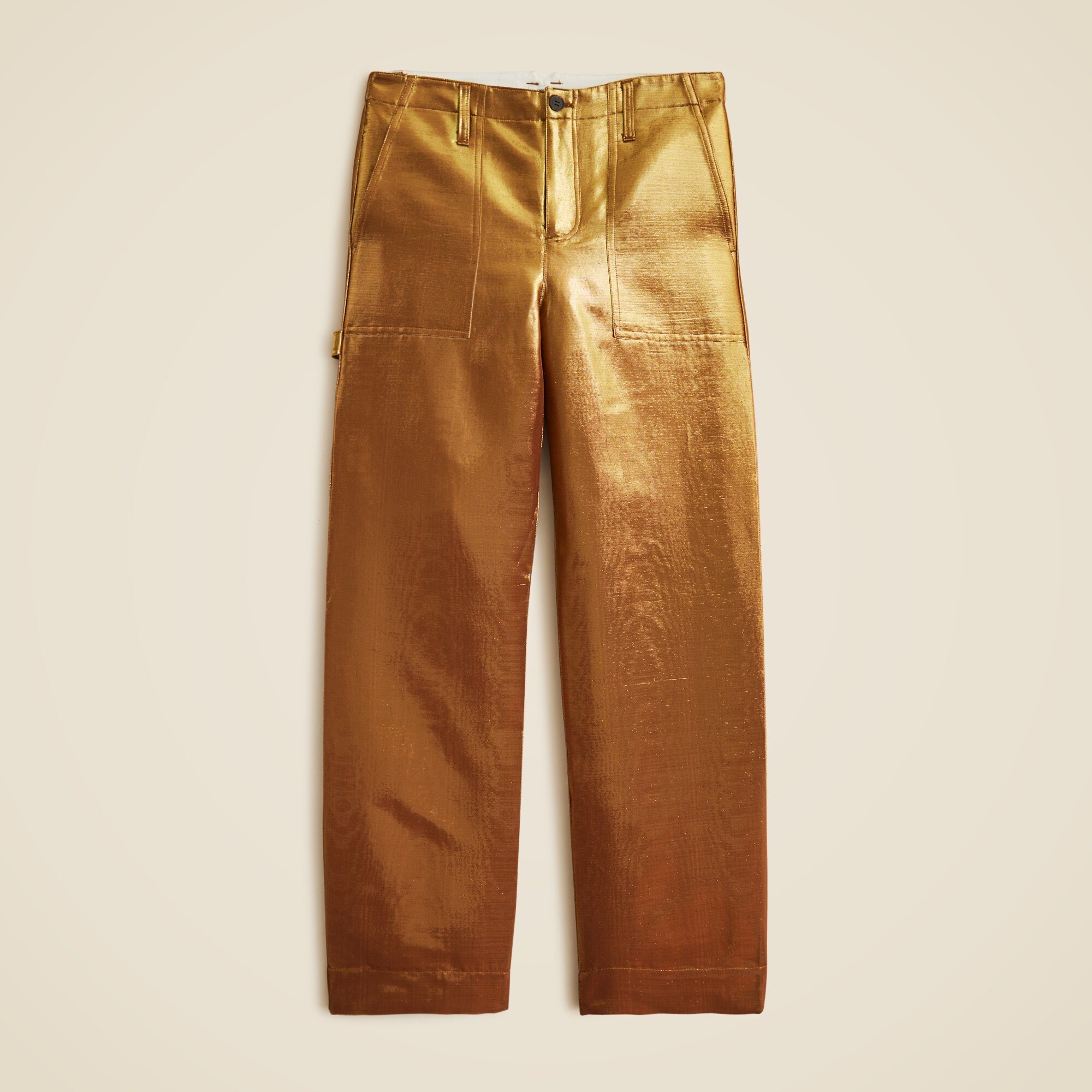  Christopher John Rogers X J.Crew wide-leg pant in gold lam&eacute;