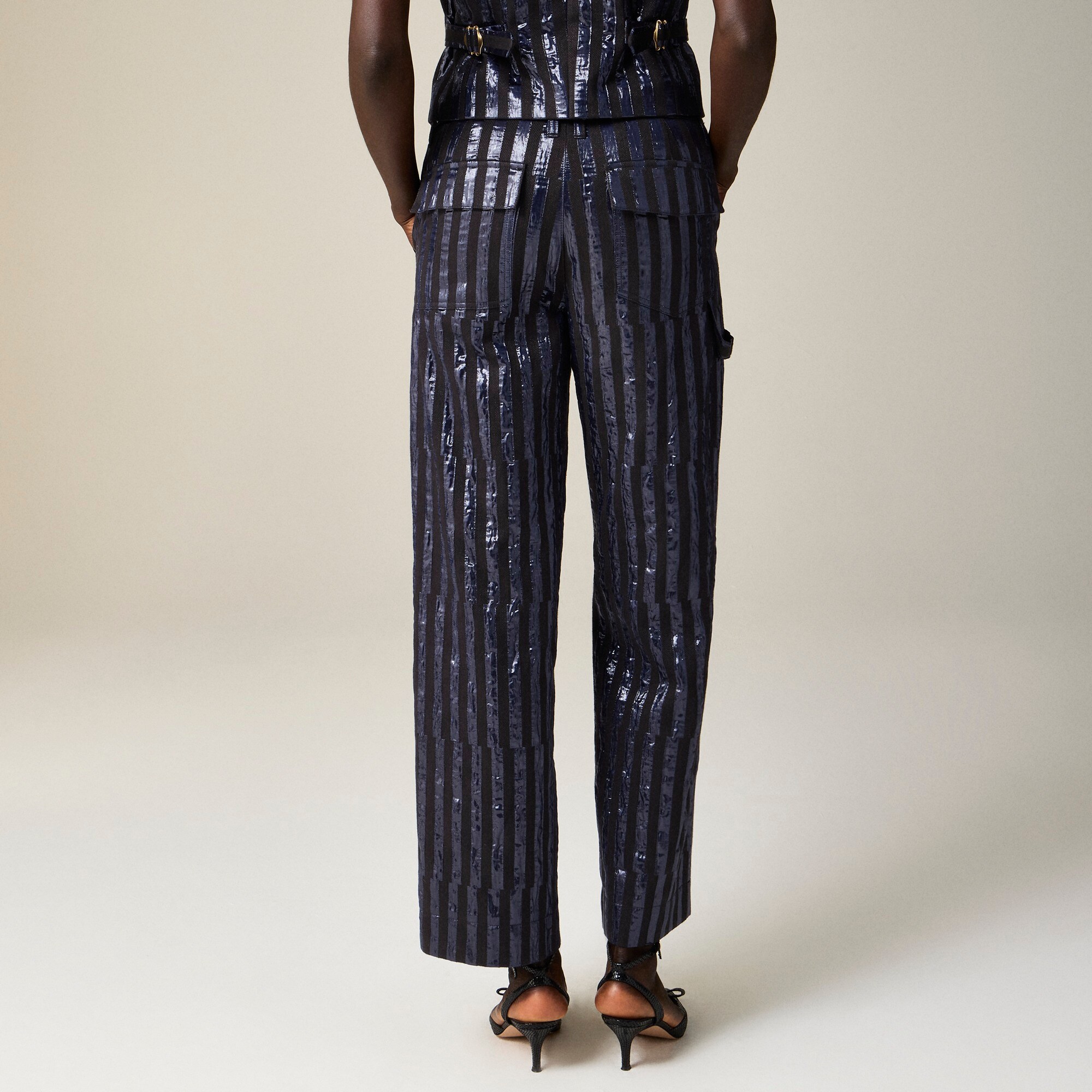 Christopher John Rogers X J.Crew wide-leg pant in striped jacquard