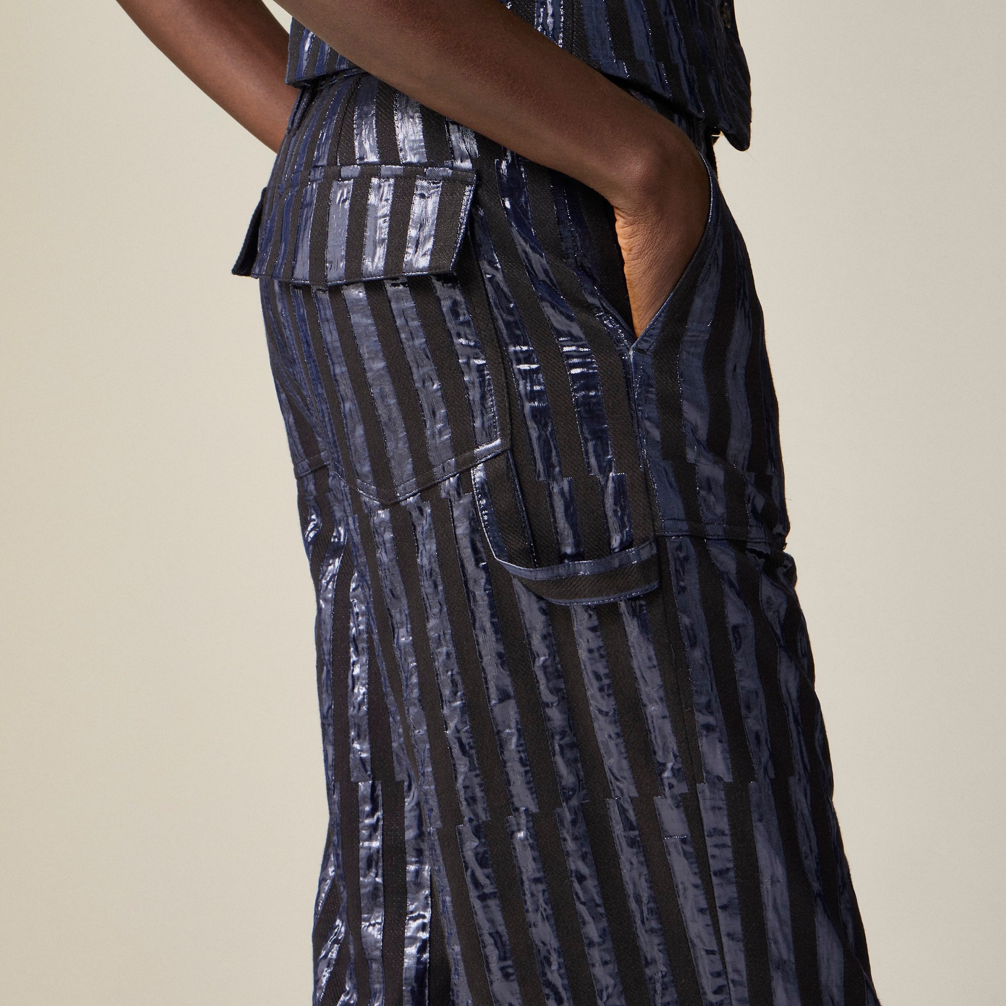 Christopher John Rogers X J.Crew wide-leg pant in striped jacquard