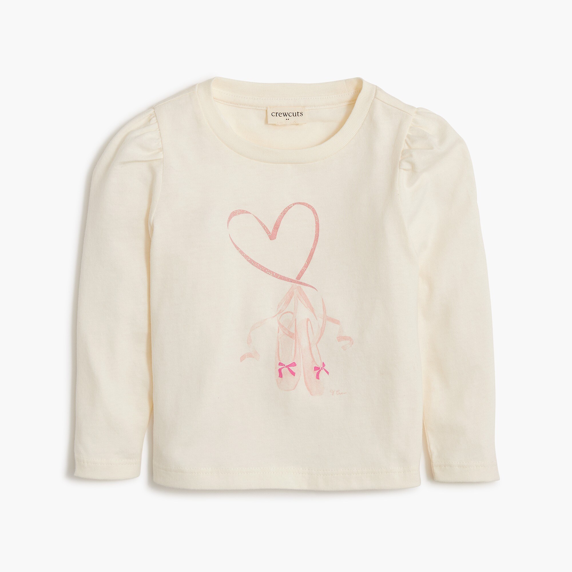 baby &amp; toddler girls' ballet slippers heart graphic tee for toddler