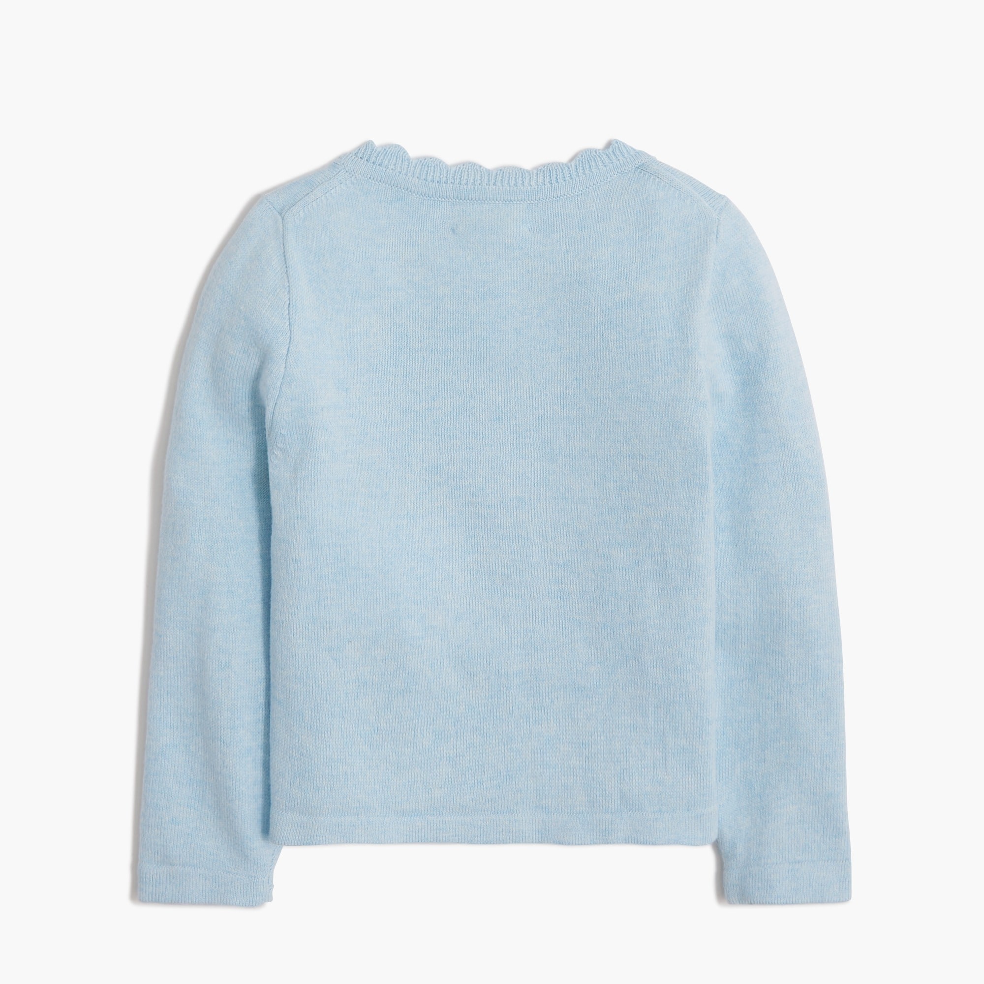 Baby & toddler girls' scalloped cotton cardigan sweater