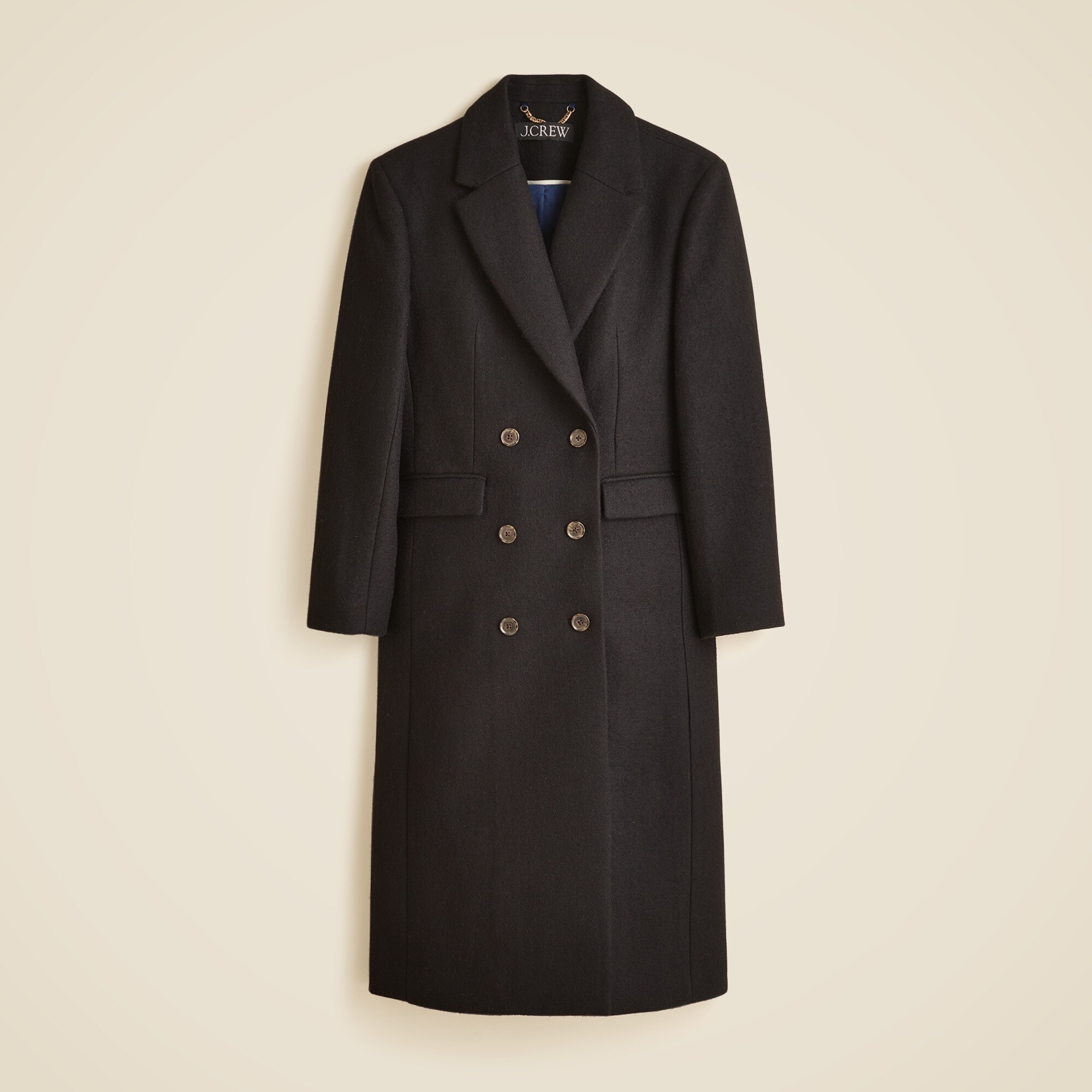 Palais double-breasted topcoat in Italian wool-blend melton
