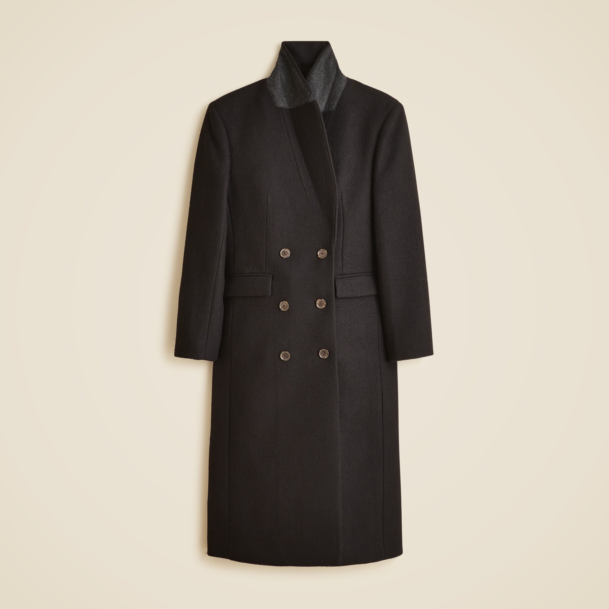 Palais double-breasted topcoat in Italian wool-blend melton